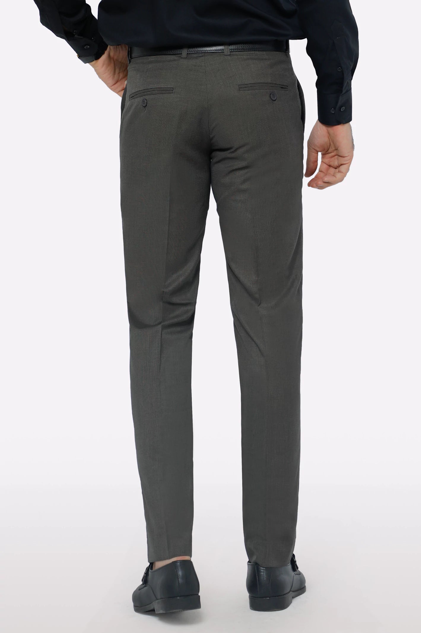Dark Brown Smart Fit Formal Trouser - Image 3