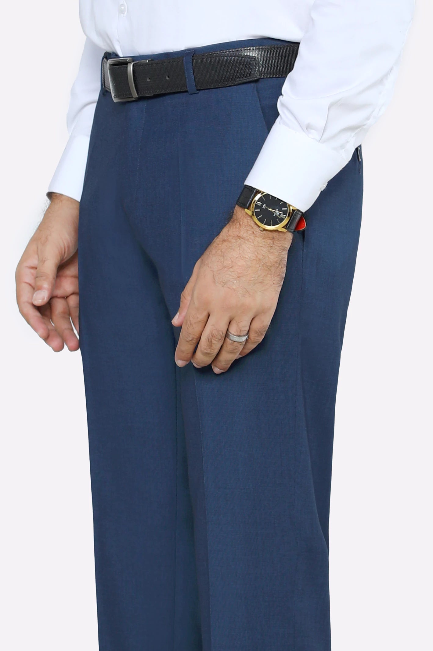 Royal Blue Smart Fit Formal Trouser - Image 2