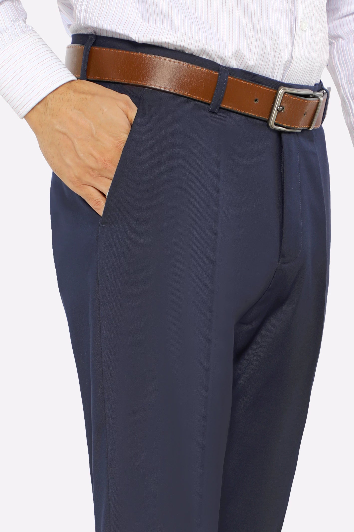 Royal Blue Regular Fit Formal Trouser - Image 2