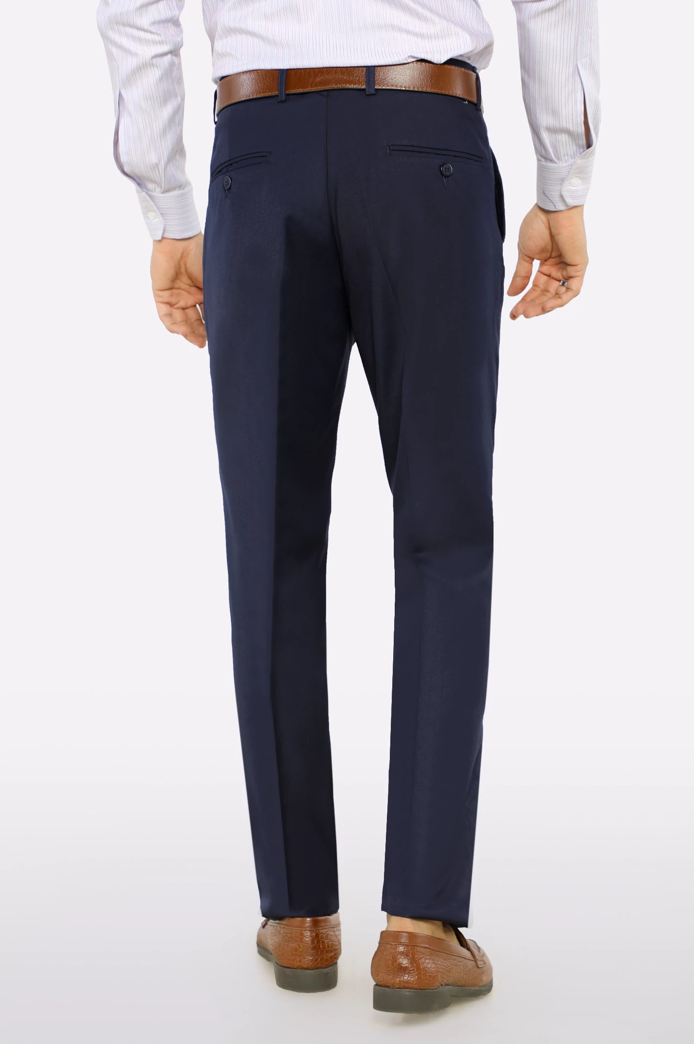 Royal Blue Regular Fit Formal Trouser - Image 3