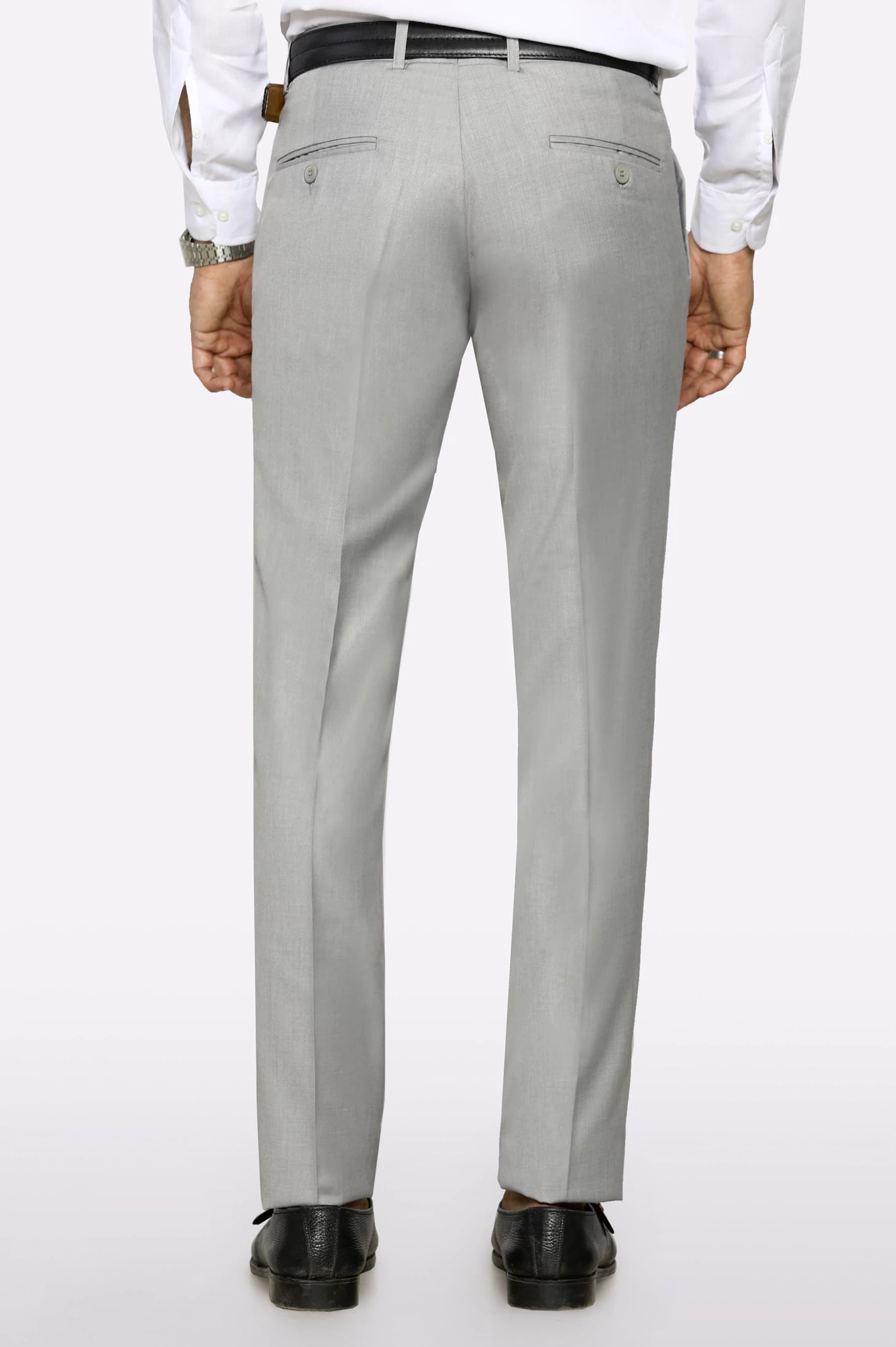 Light Grey Slim Fit Formal Trouser - Image 3