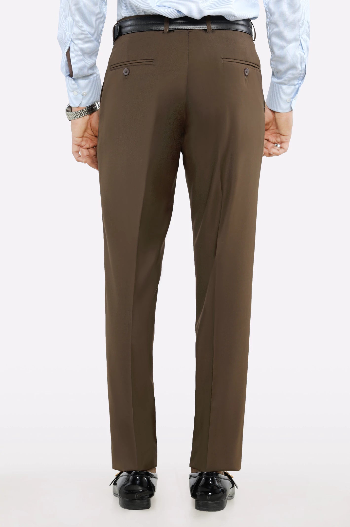 Brown Regular Fit Formal Trouser - Image 3