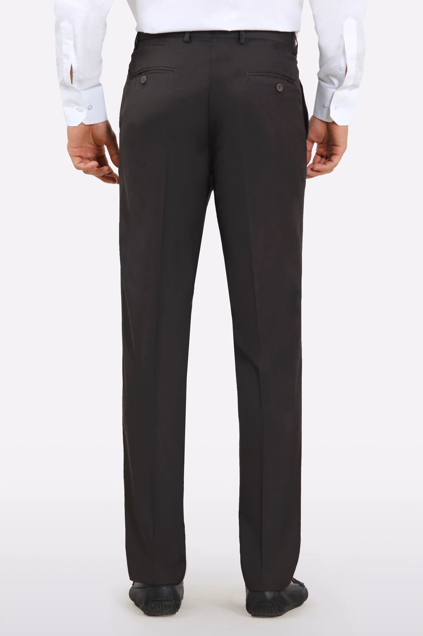 Dark Brown Regular Fit Formal Trouser - Image 3