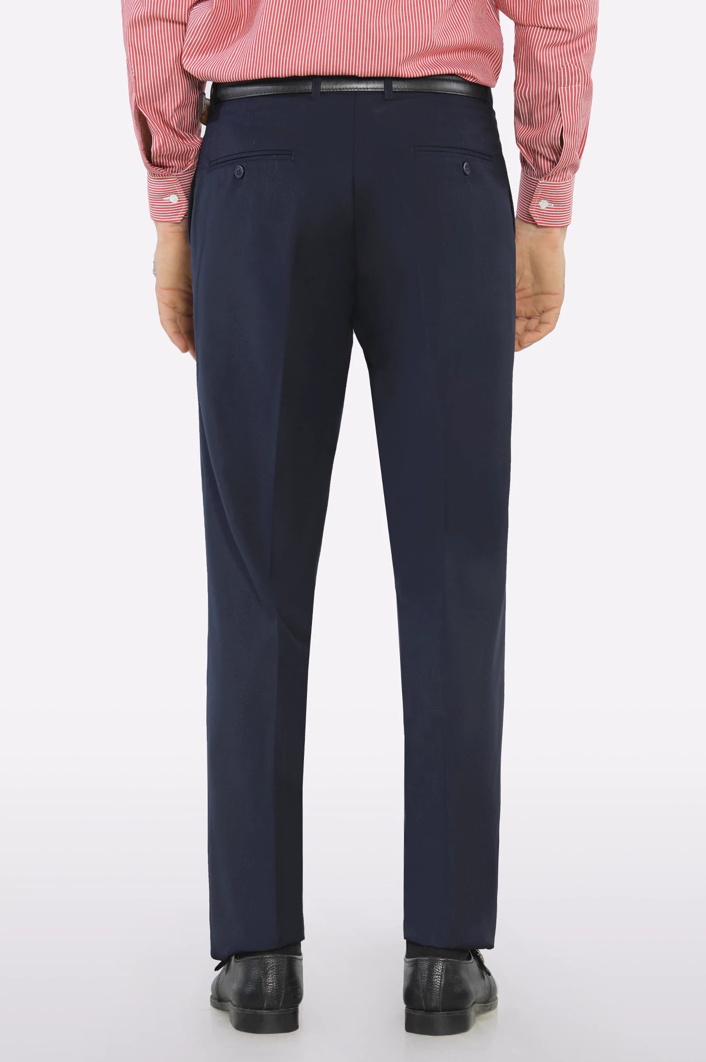 Navy Blue Regular Fit Formal Trouser - Image 3