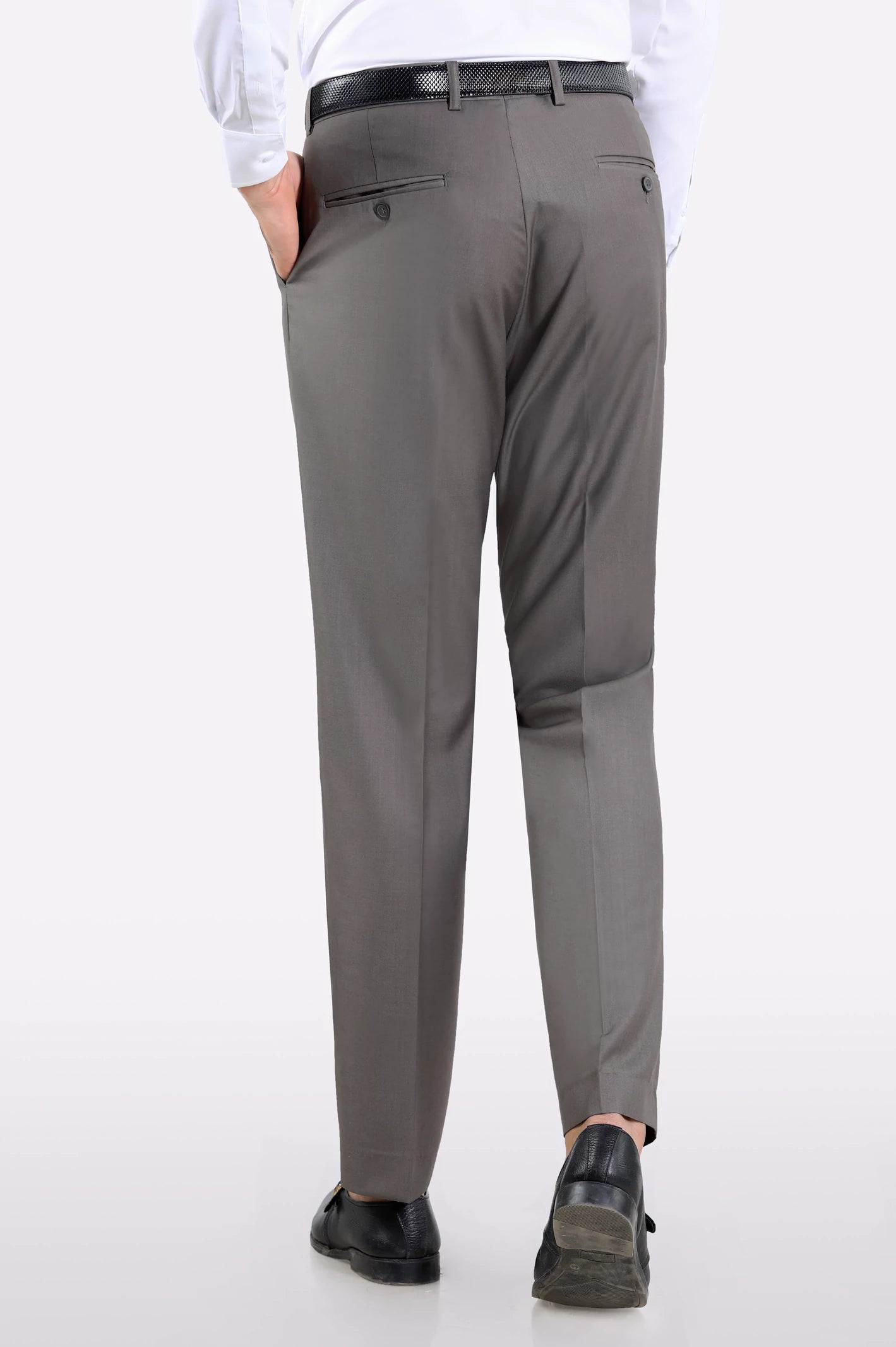 Olive Regular Fit Formal Trouser - Image 3