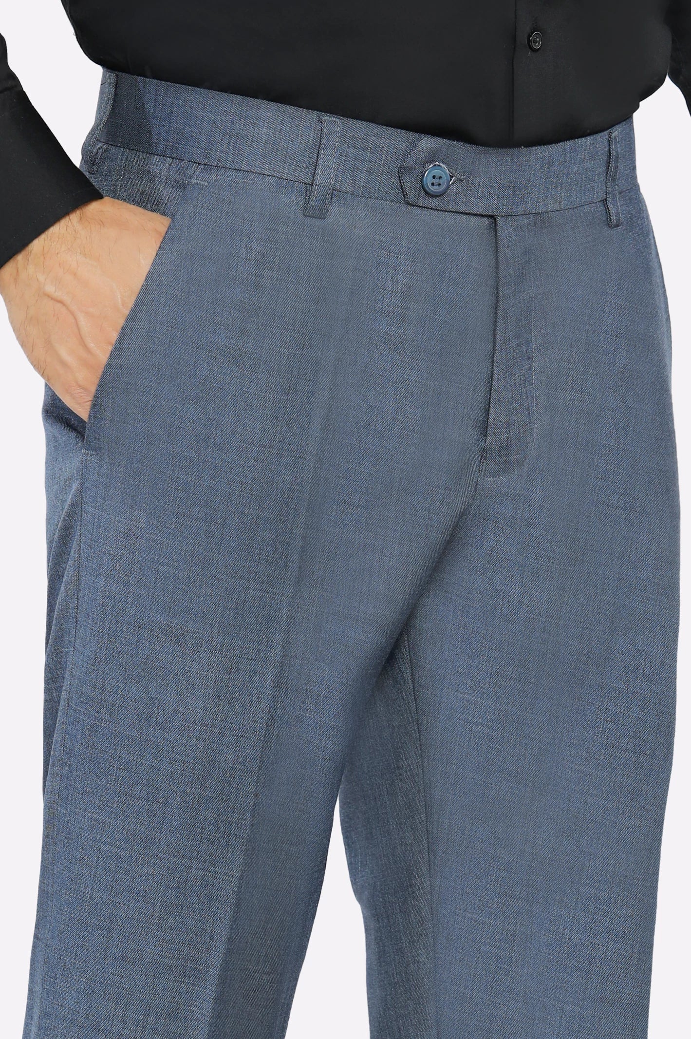 Blue Smart Fit Formal Trouser - Image 2