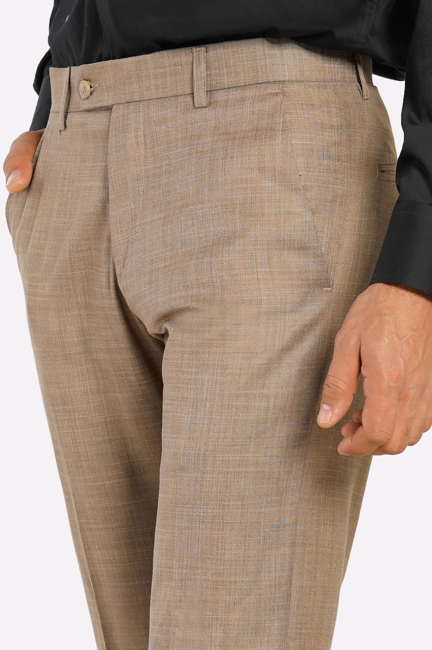 Brown Smart Fit Formal Trouser - Image 2