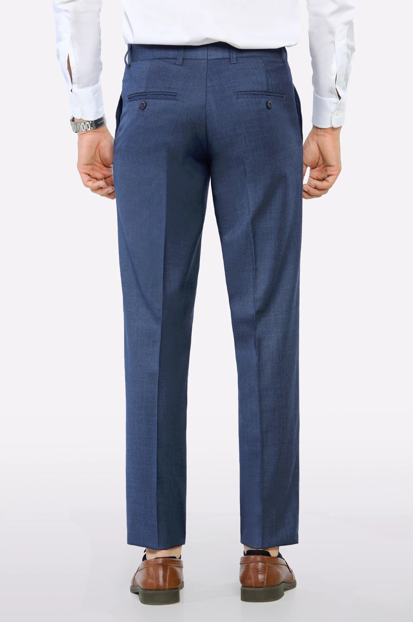 Royal Blue Smart Fit Formal Trouser - Image 3