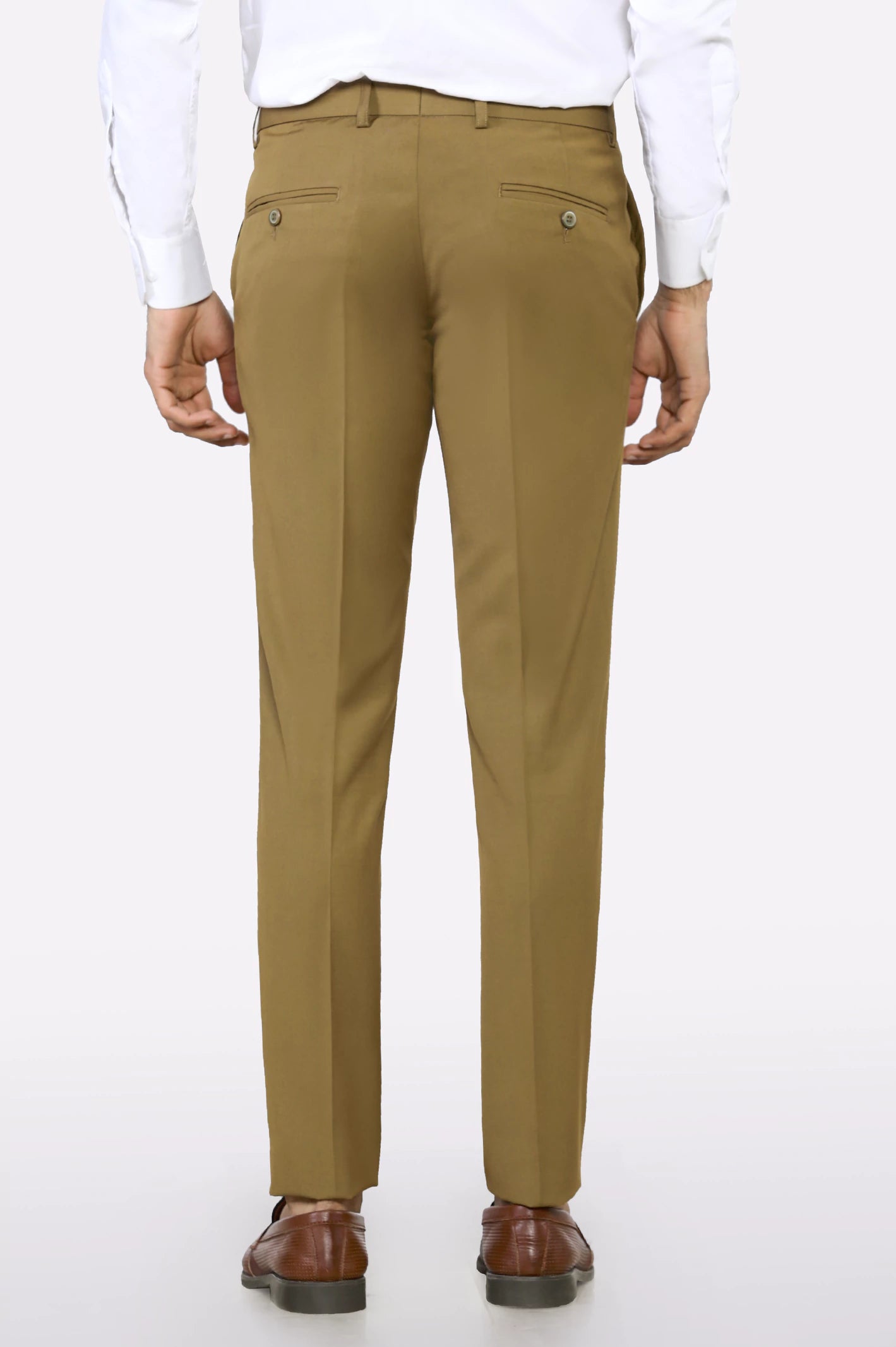 Khaki Slim Fit Formal Trouser - Image 3