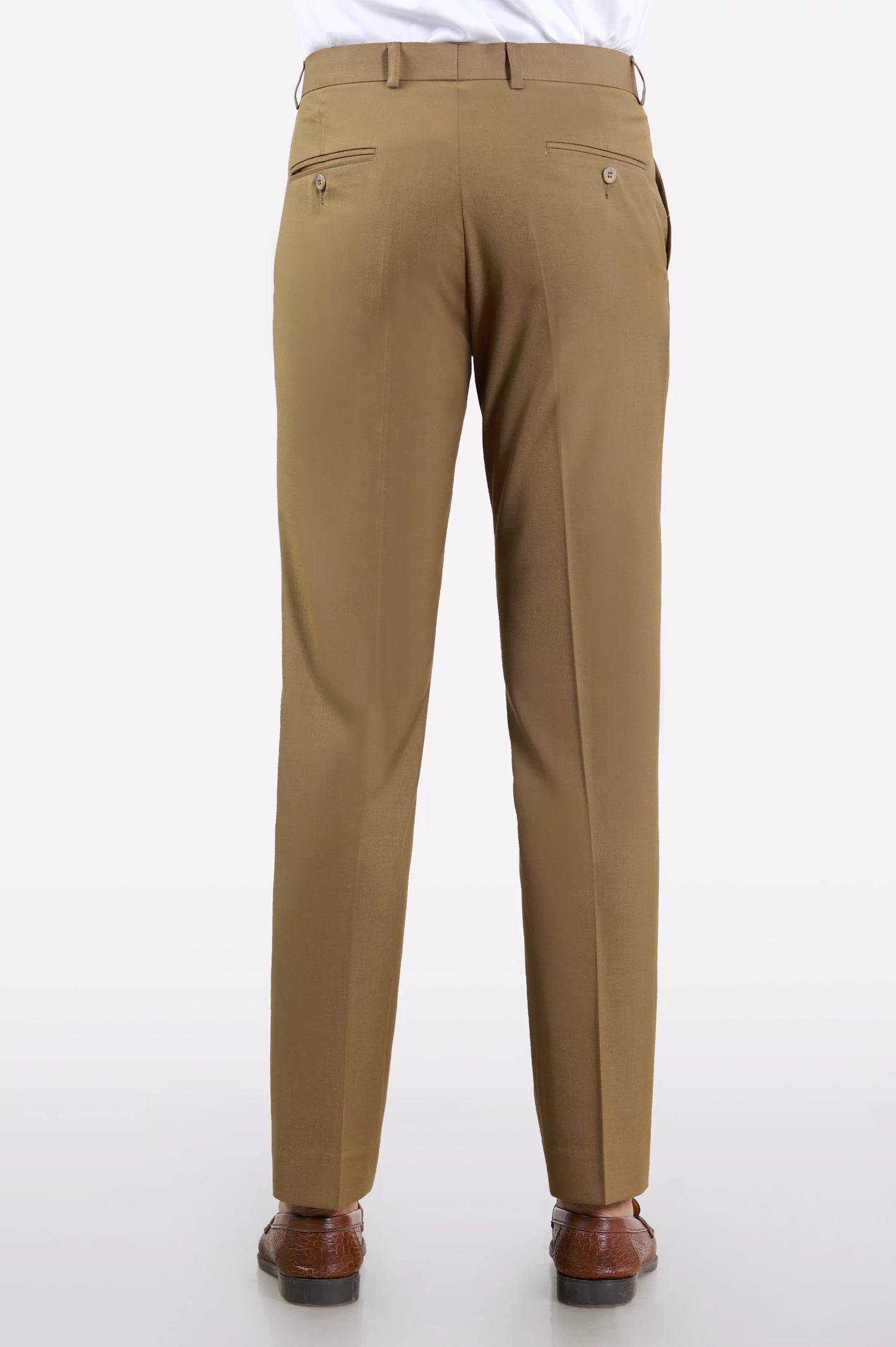 Beige Regular Fit Formal Trouser - Image 3