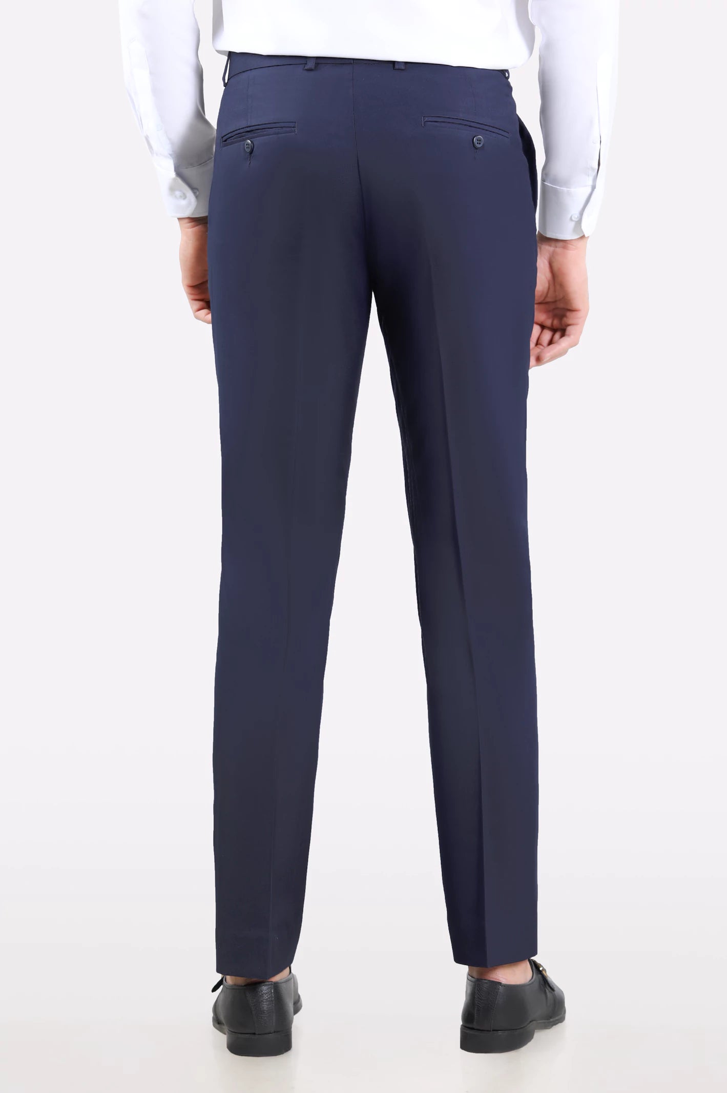 Blue Regular Fit Formal Trouser - Image 3
