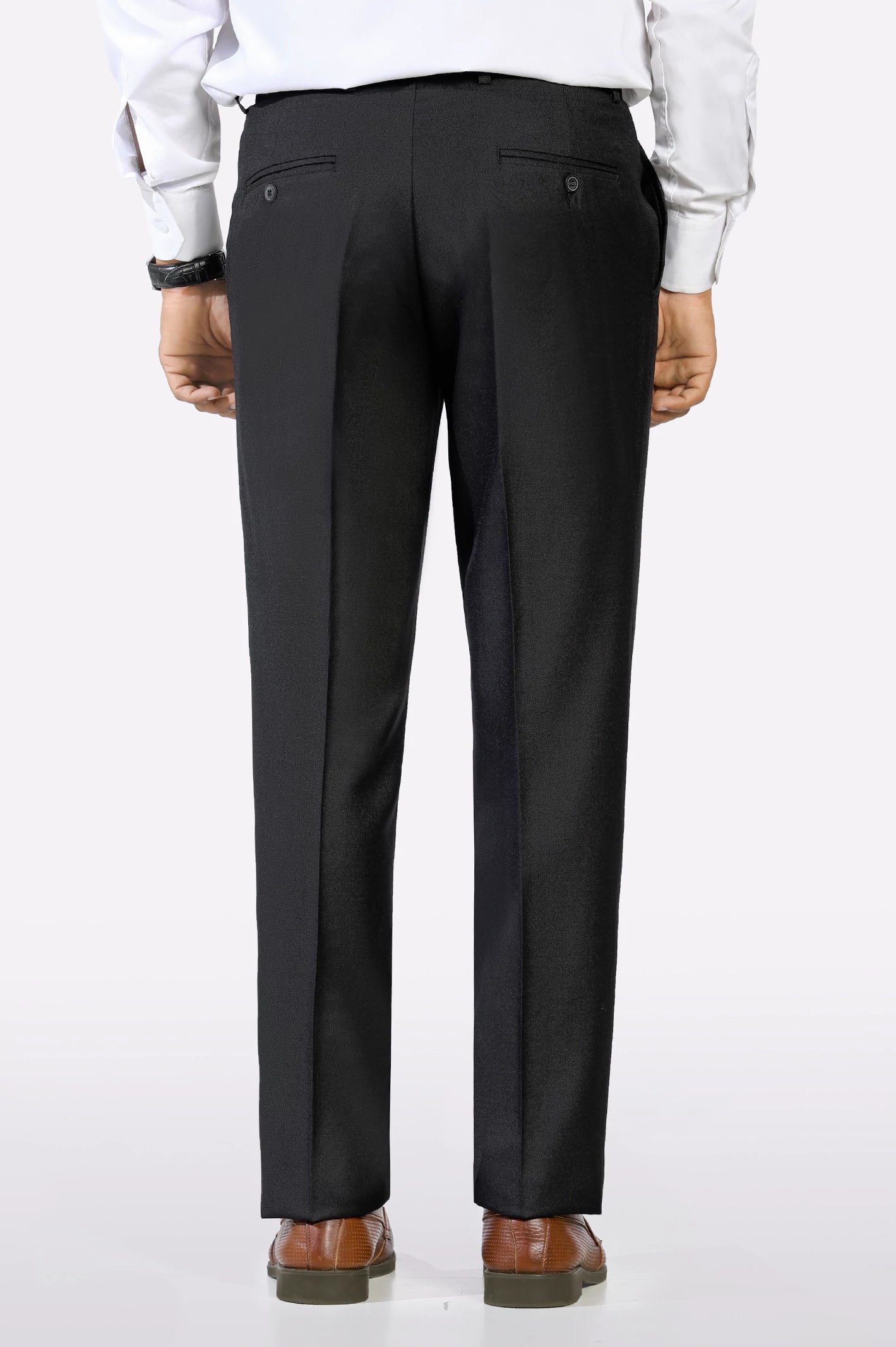 Black Regular Fit Formal Trouser - Image 3