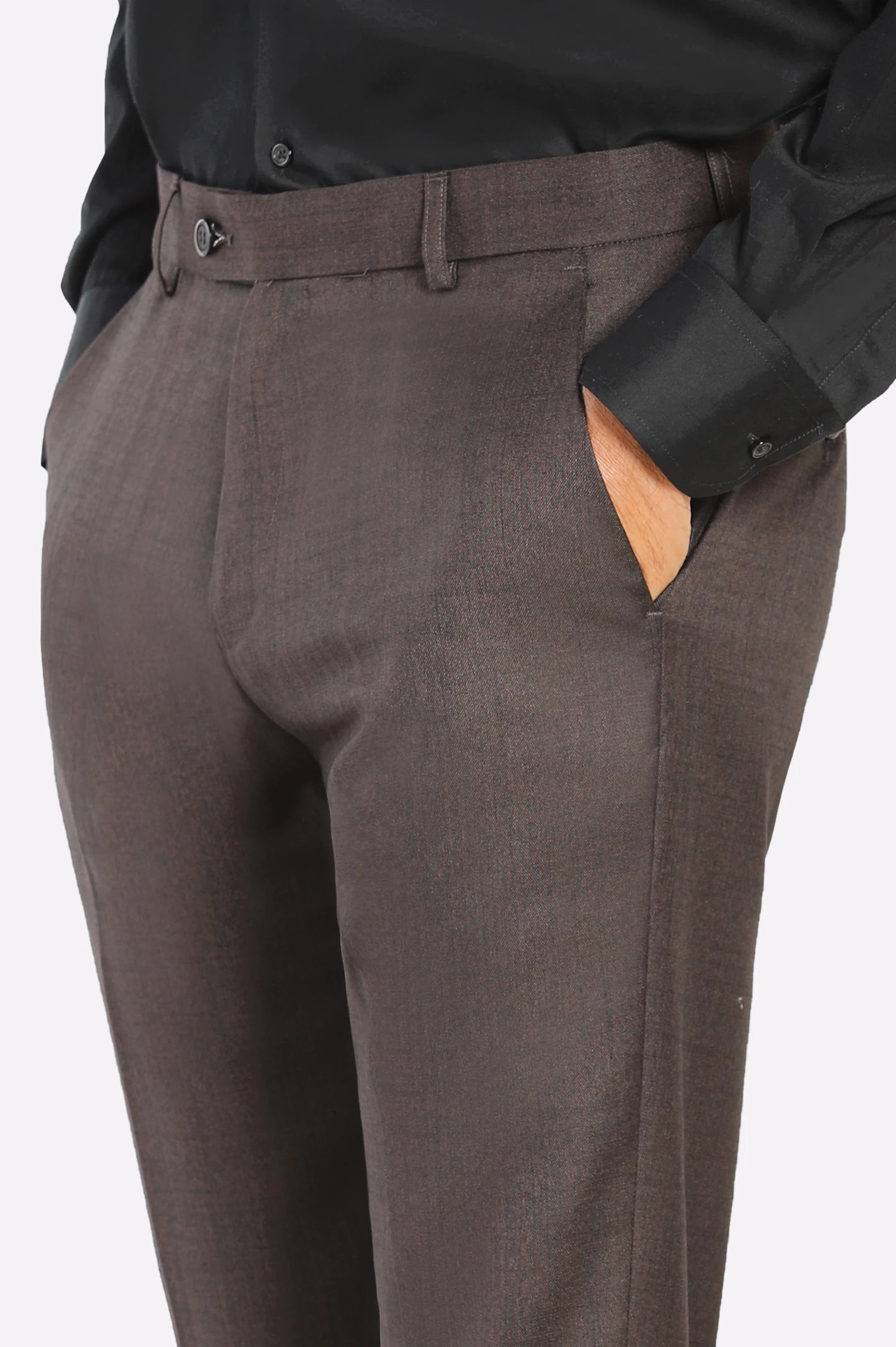 Brown Regular Fit Formal Trouser - Image 2