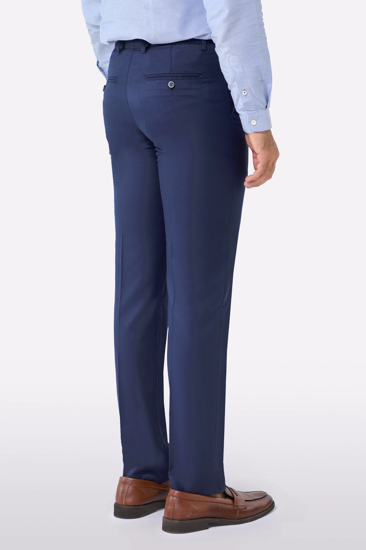 Navy Blue Regular Fit Formal Trouser - Image 3