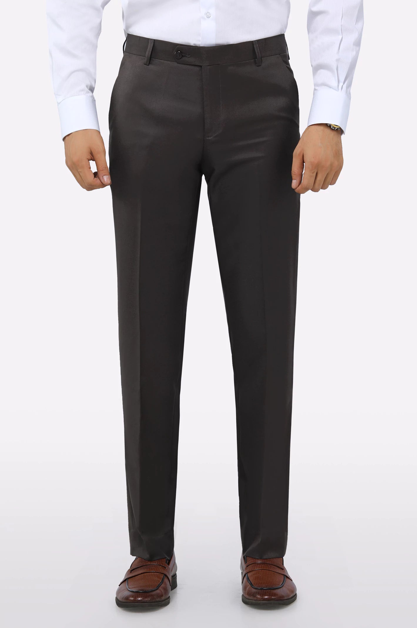 Dark Brown Smart Fit Formal Trouser
