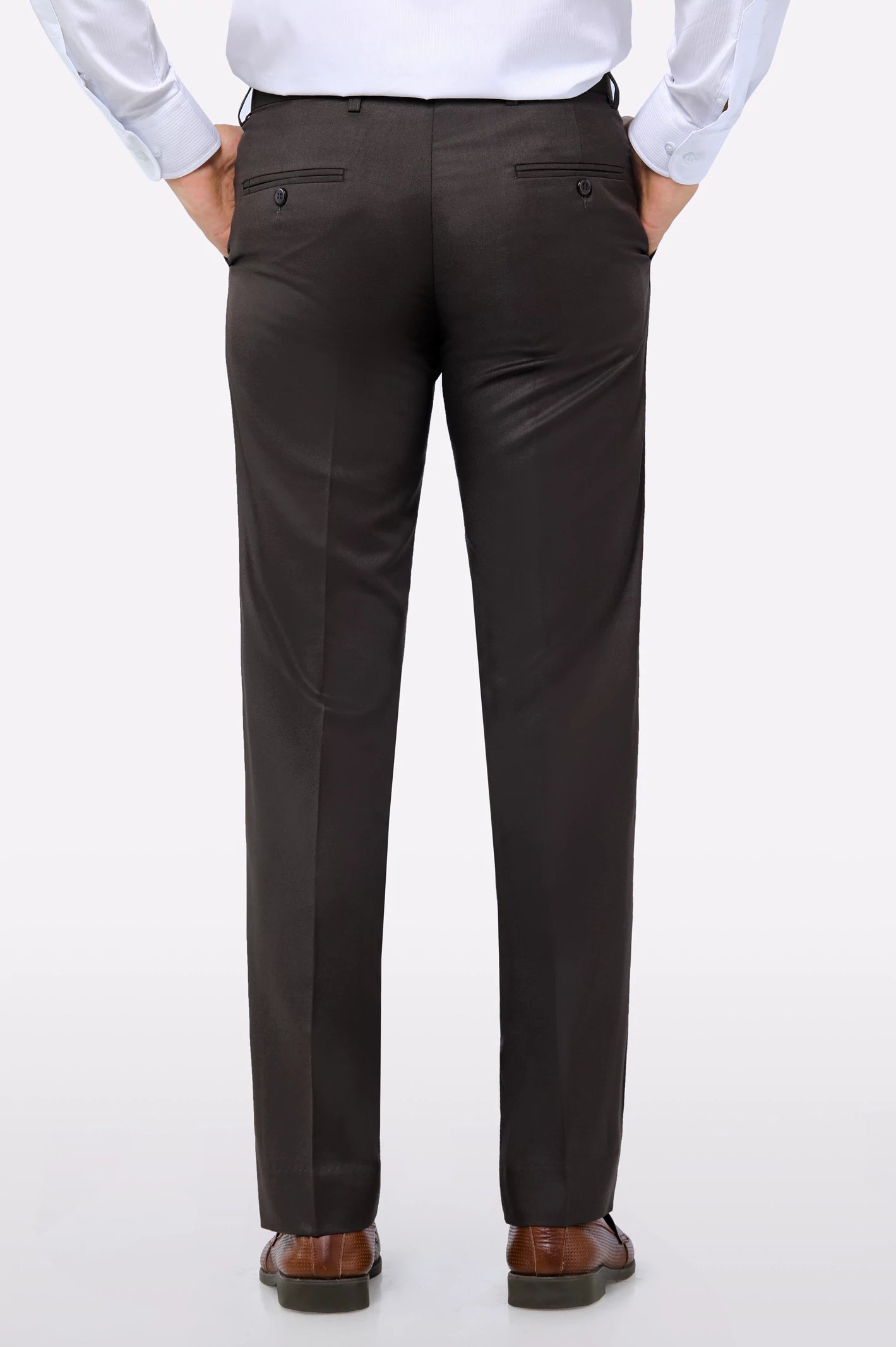 Dark Brown Smart Fit Formal Trouser - Image 3