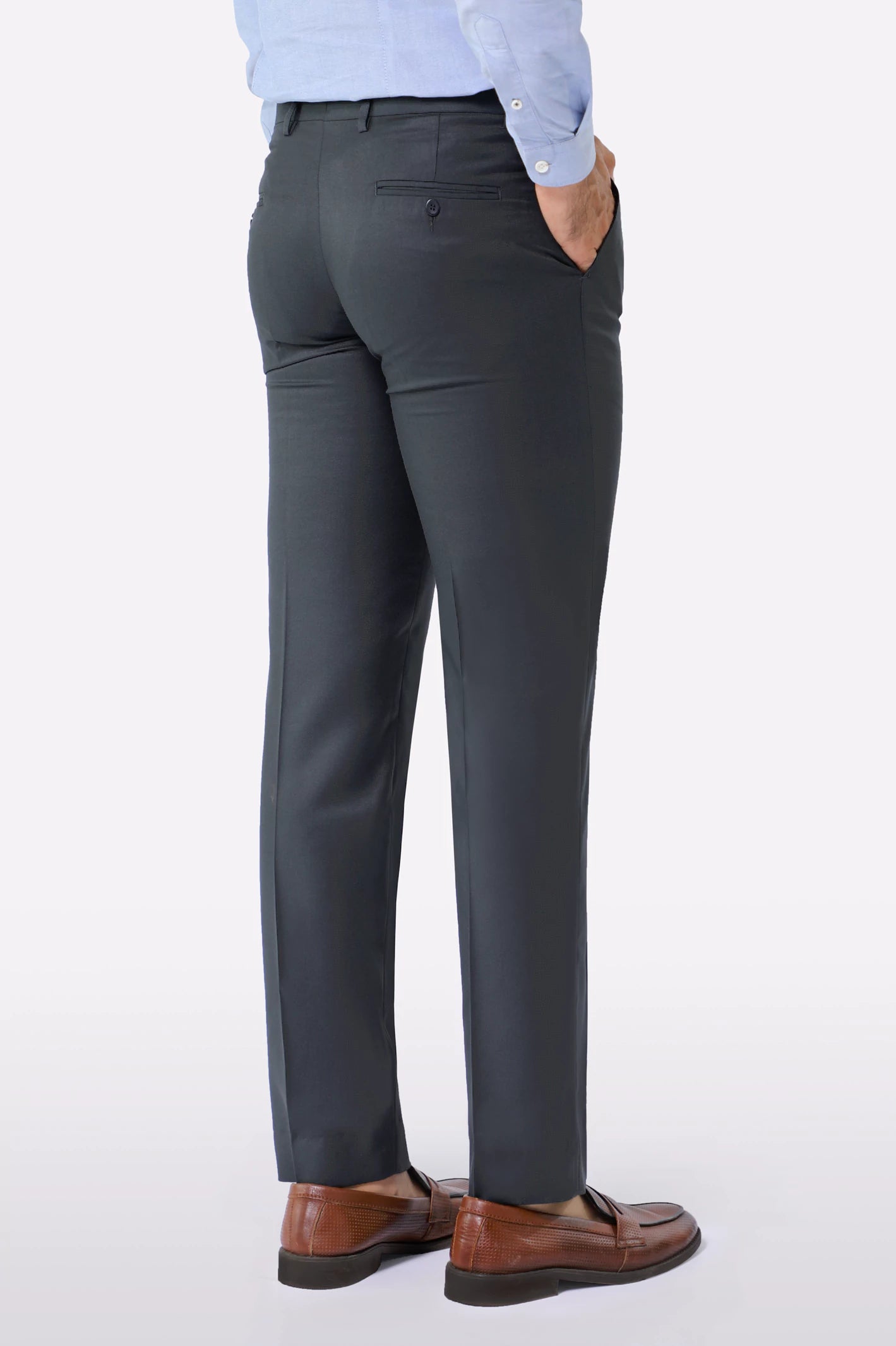 Dark Grey Smart Fit Formal Trouser - Image 3