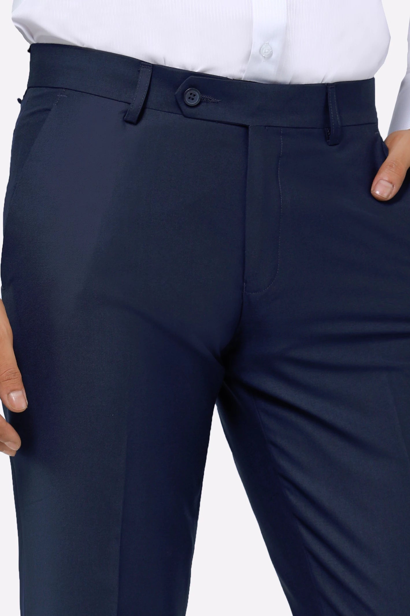 Navy Blue Smart Fit Formal Trouser - Image 2