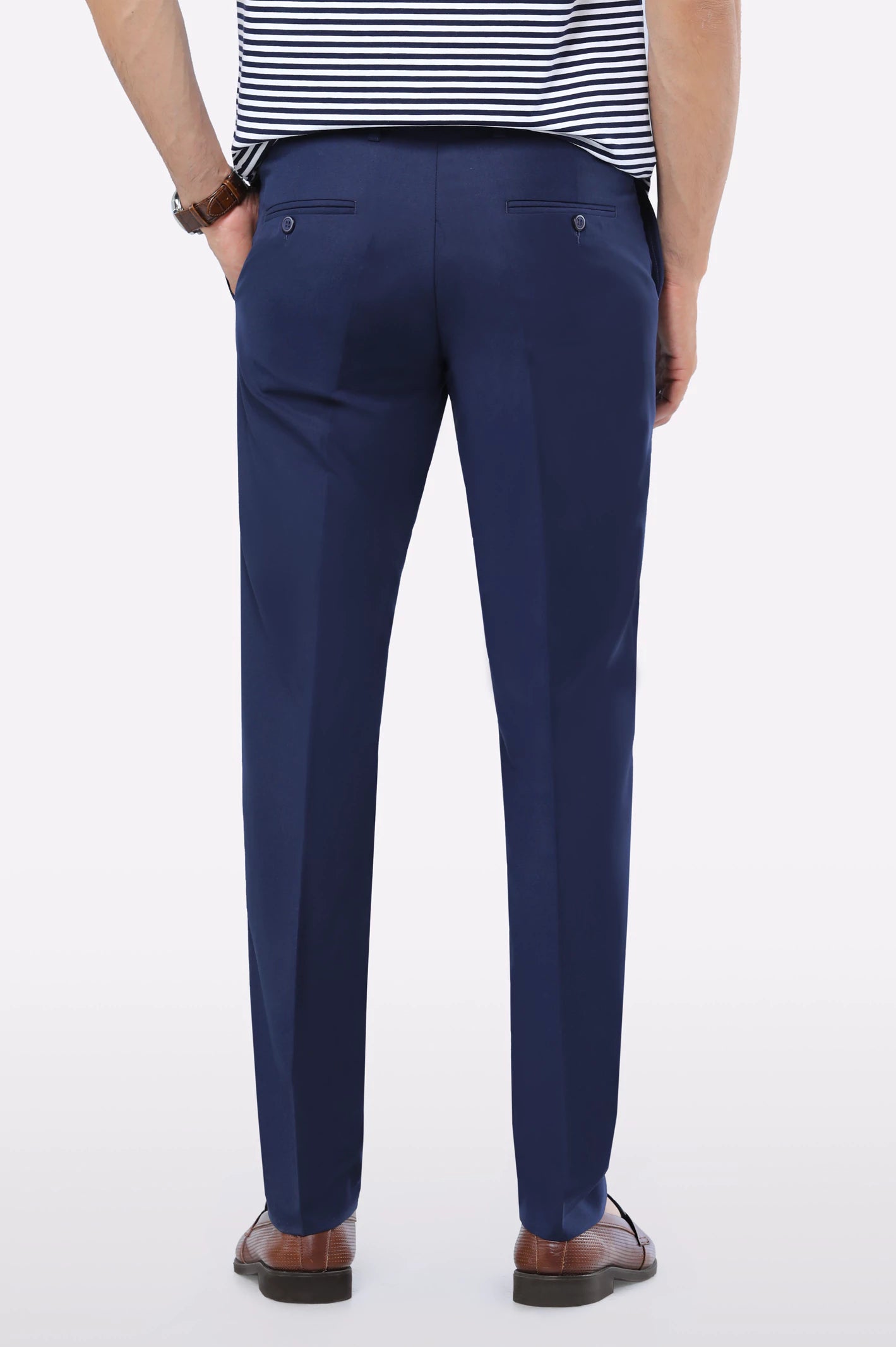 Navy Blue Slim Fit Formal Trouser - Image 3