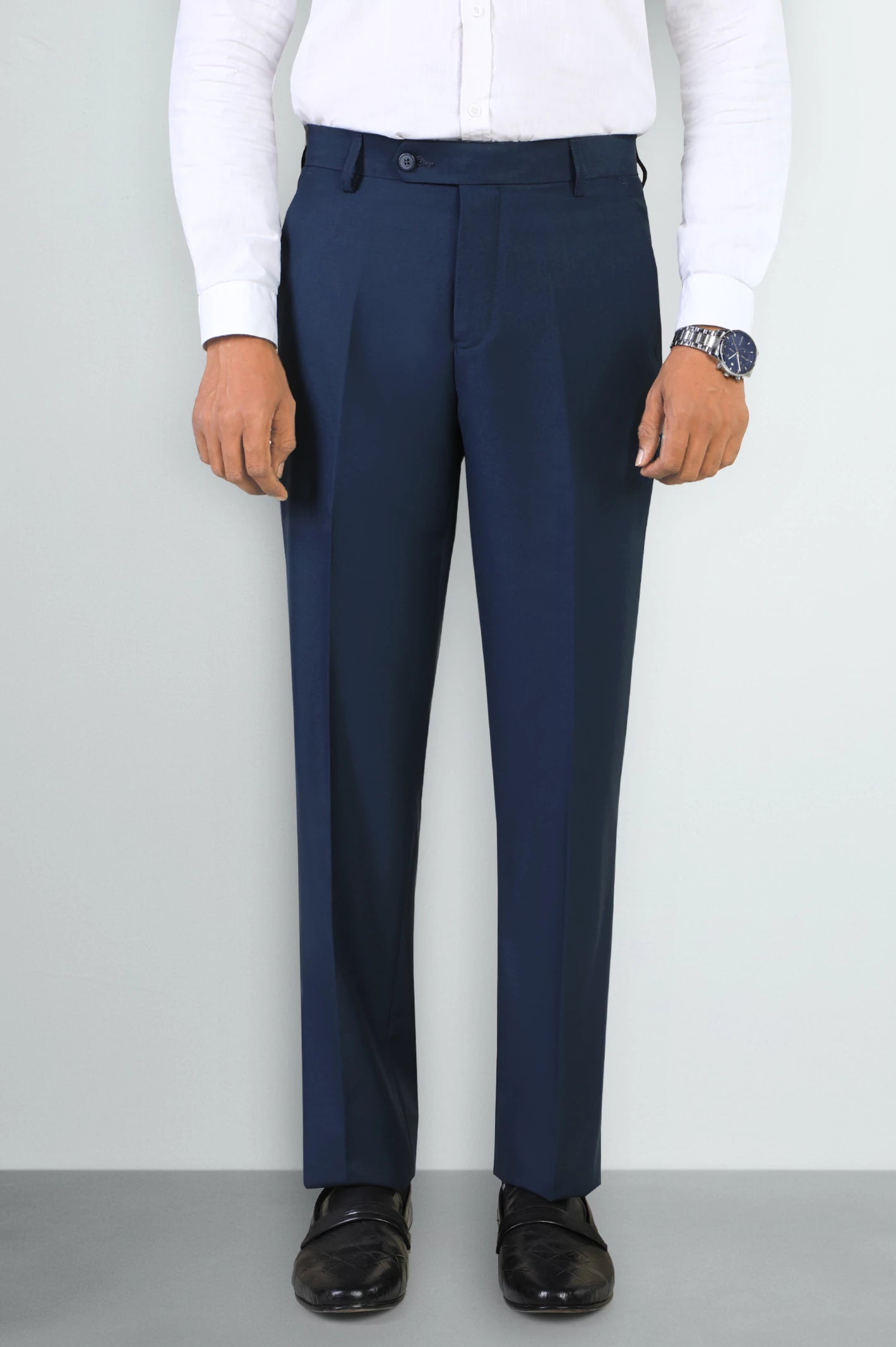 Blue Regular Fit Formal Trouser