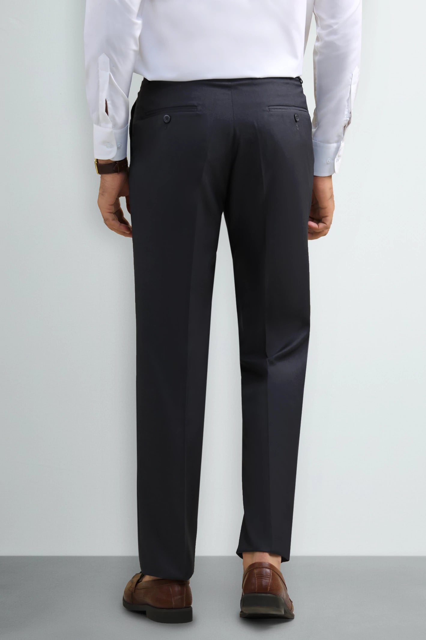 Dark Grey Regular Fit Formal Trouser - Image 3