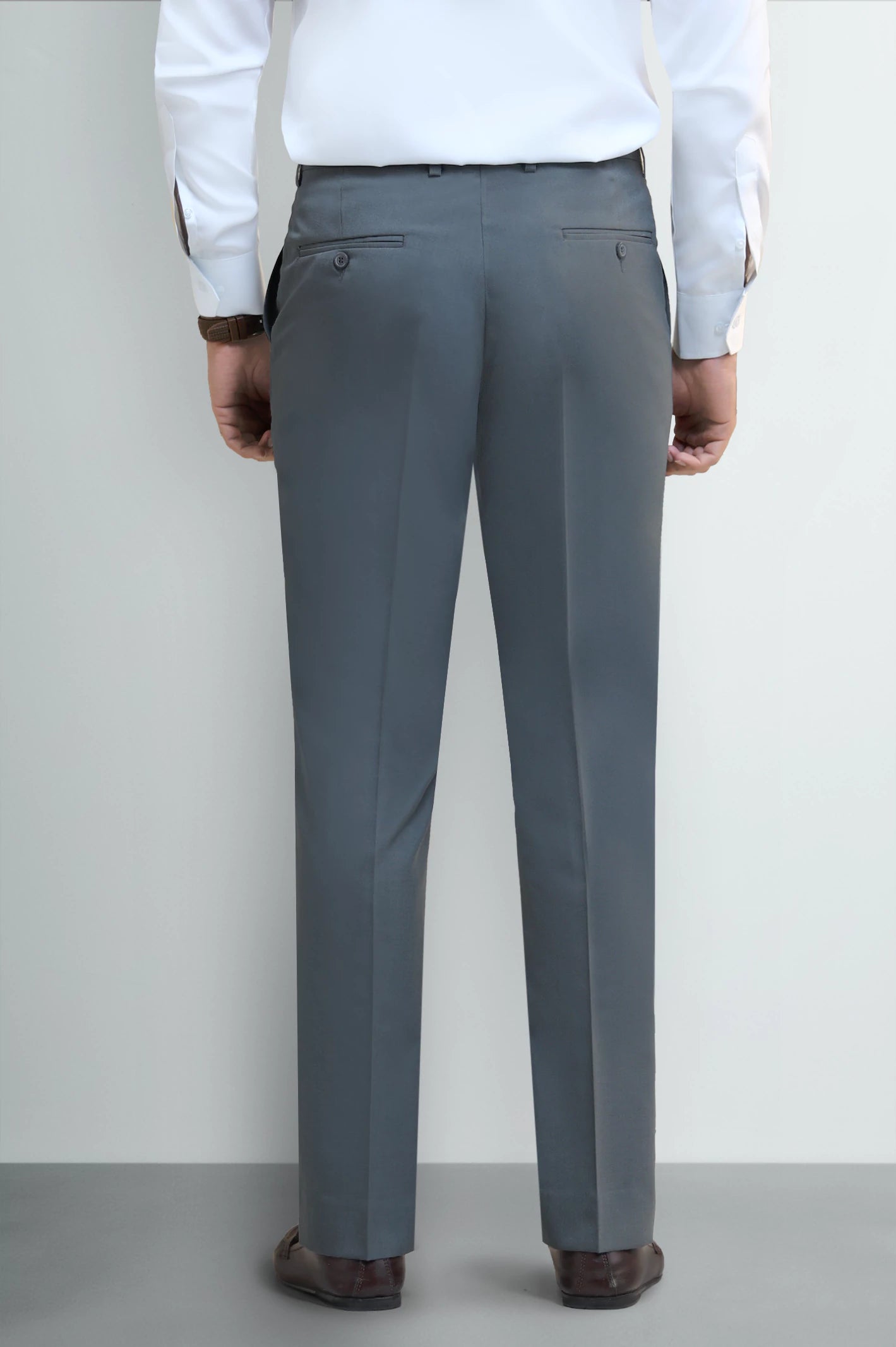 Grey Regular Fit Formal Trouser - Image 3