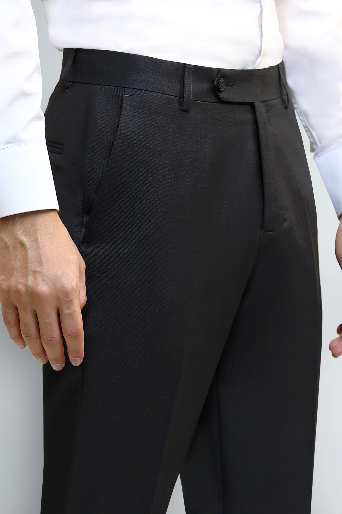 Charcoal Regular Fit Formal Trouser - Image 2