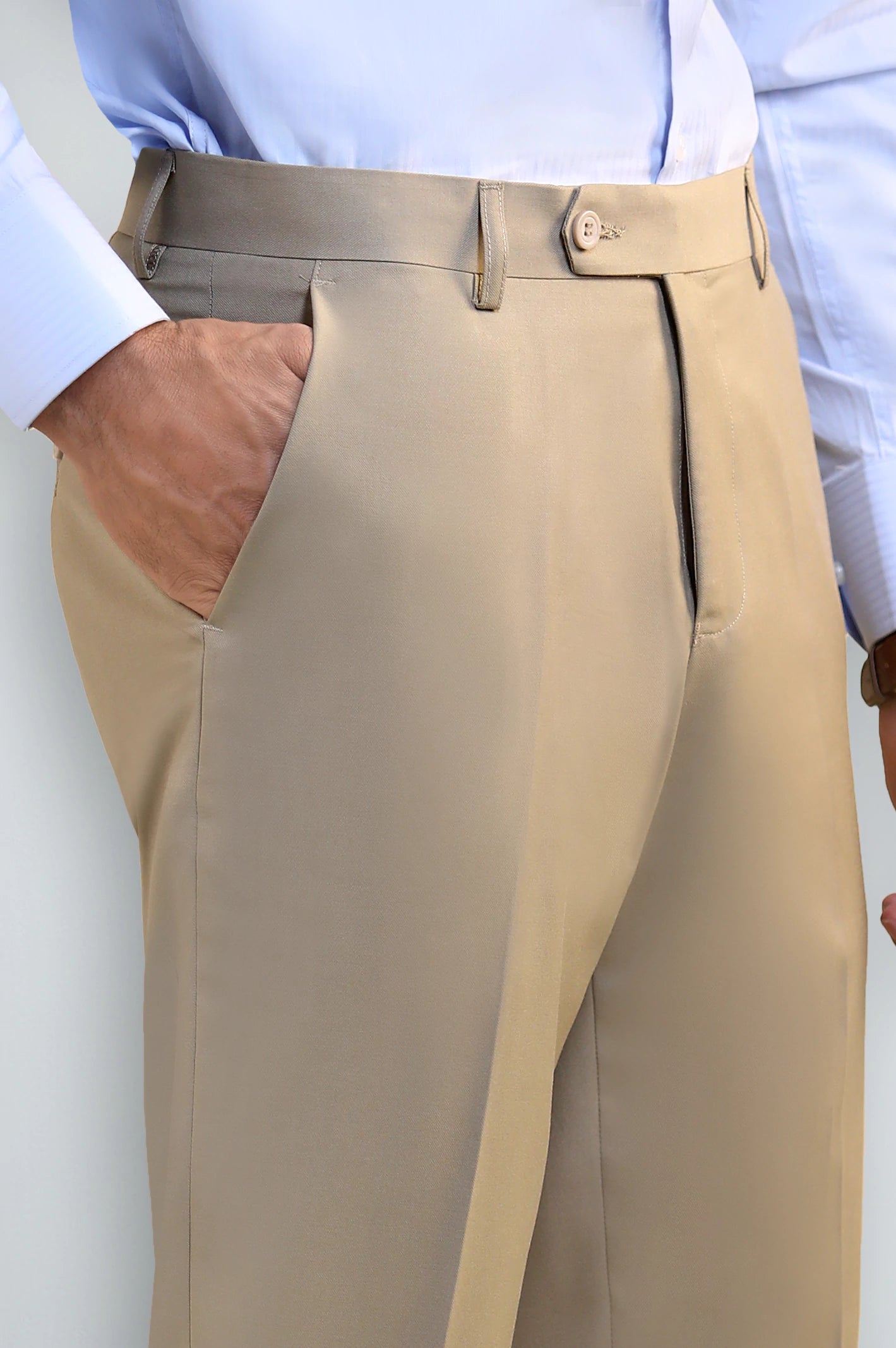 Fawn Regular Fit Formal Trouser - Image 2