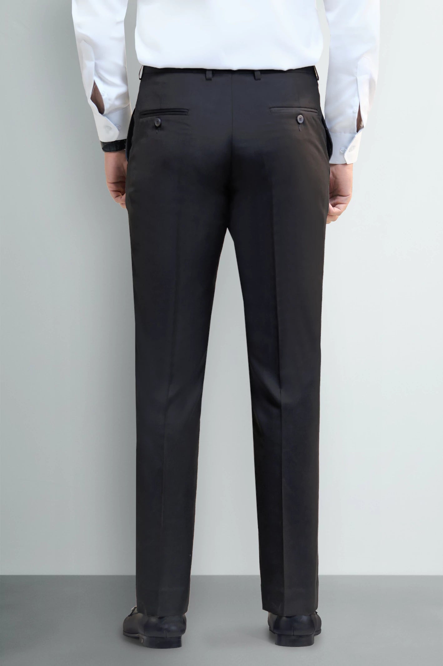 Dark Grey Regular Fit Formal Trouser - Image 3