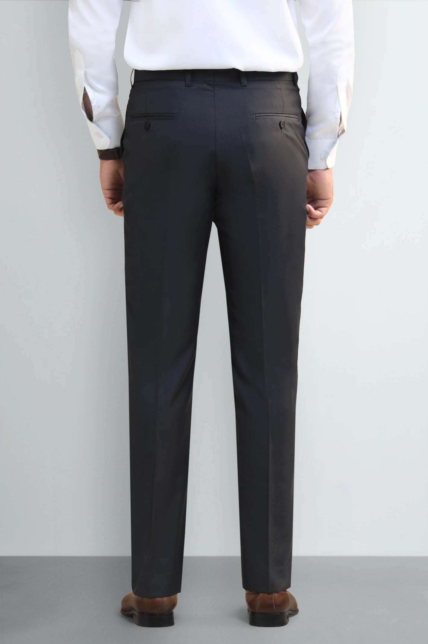 Grey Regular Fit Formal Trouser - Image 3