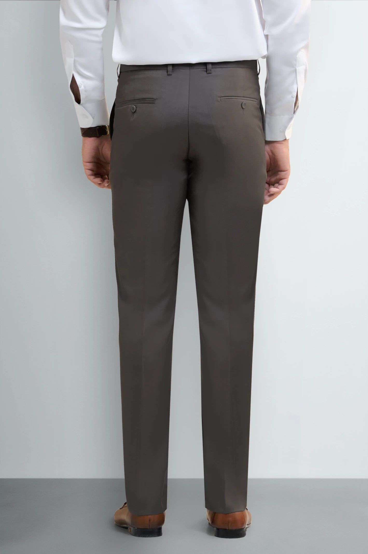 Medium Brown Regular Fit Formal Trouser - Image 3