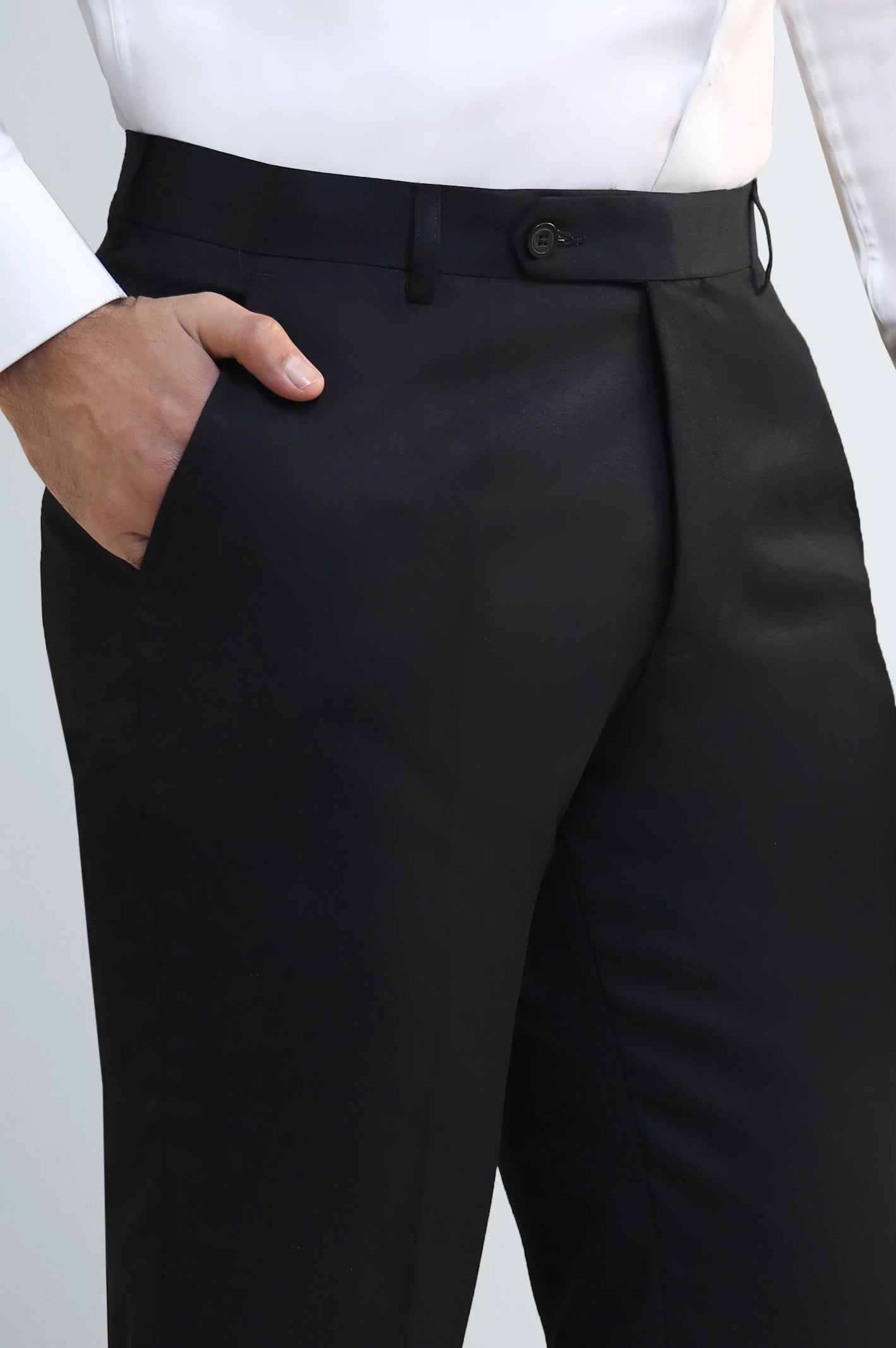 Black Regular Fit Formal Trouser - Image 2