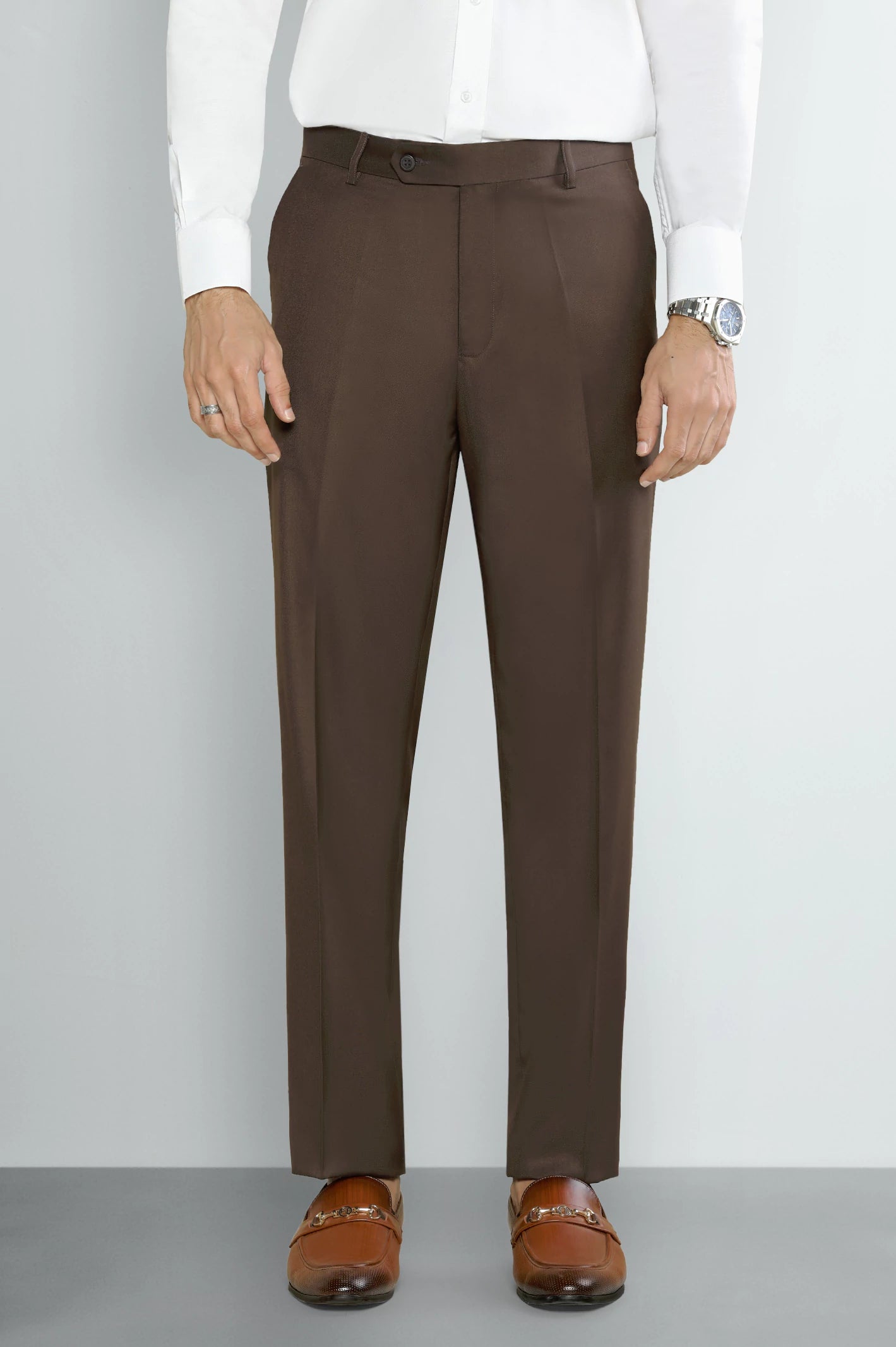 Brown Smart Fit Formal Trouser