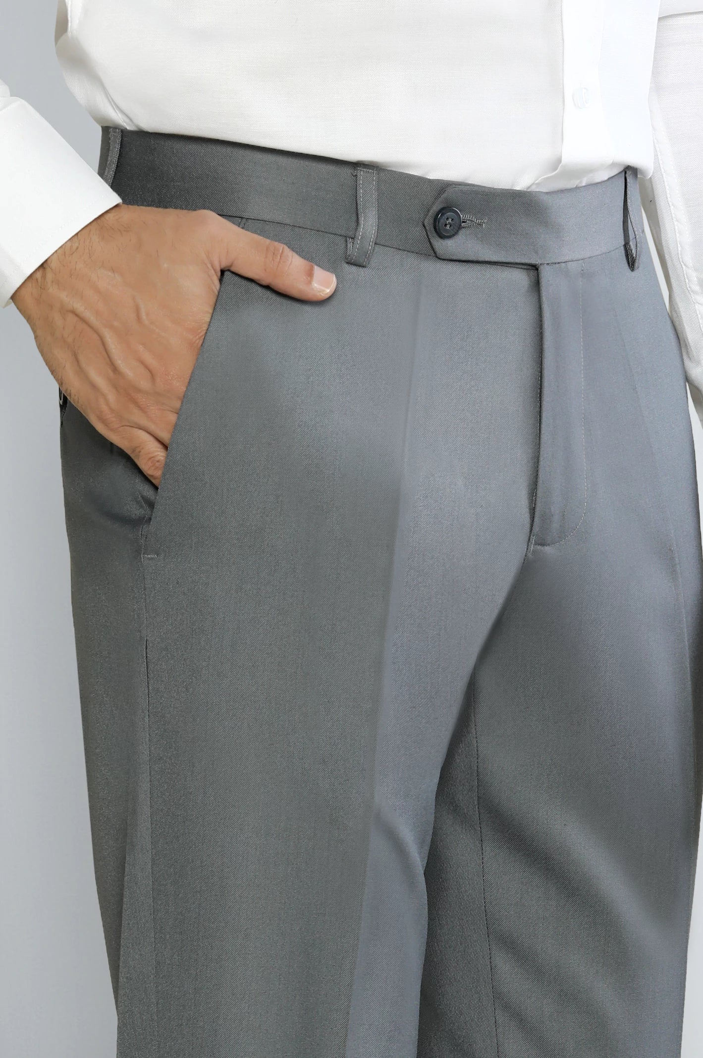 L-Grey Smart Fit Formal Trouser - Image 2