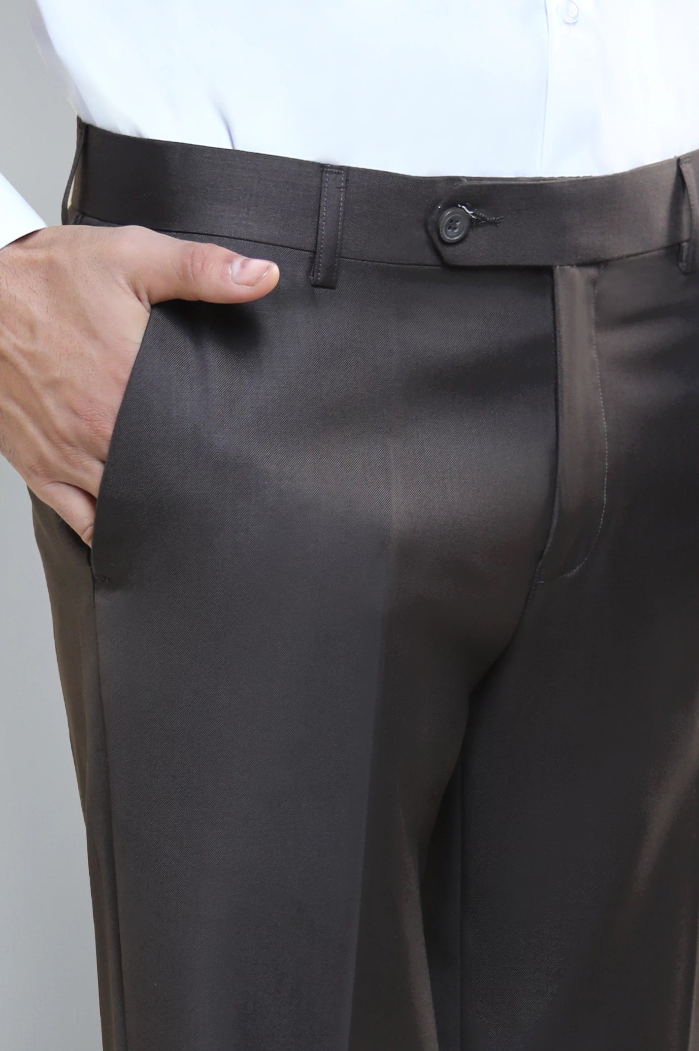 Brown Smart Fit Formal Trouser - Image 2
