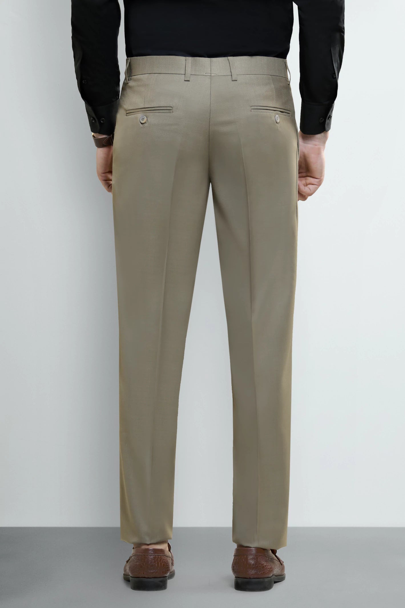 Beige Smart Fit Formal Trouser - Image 3