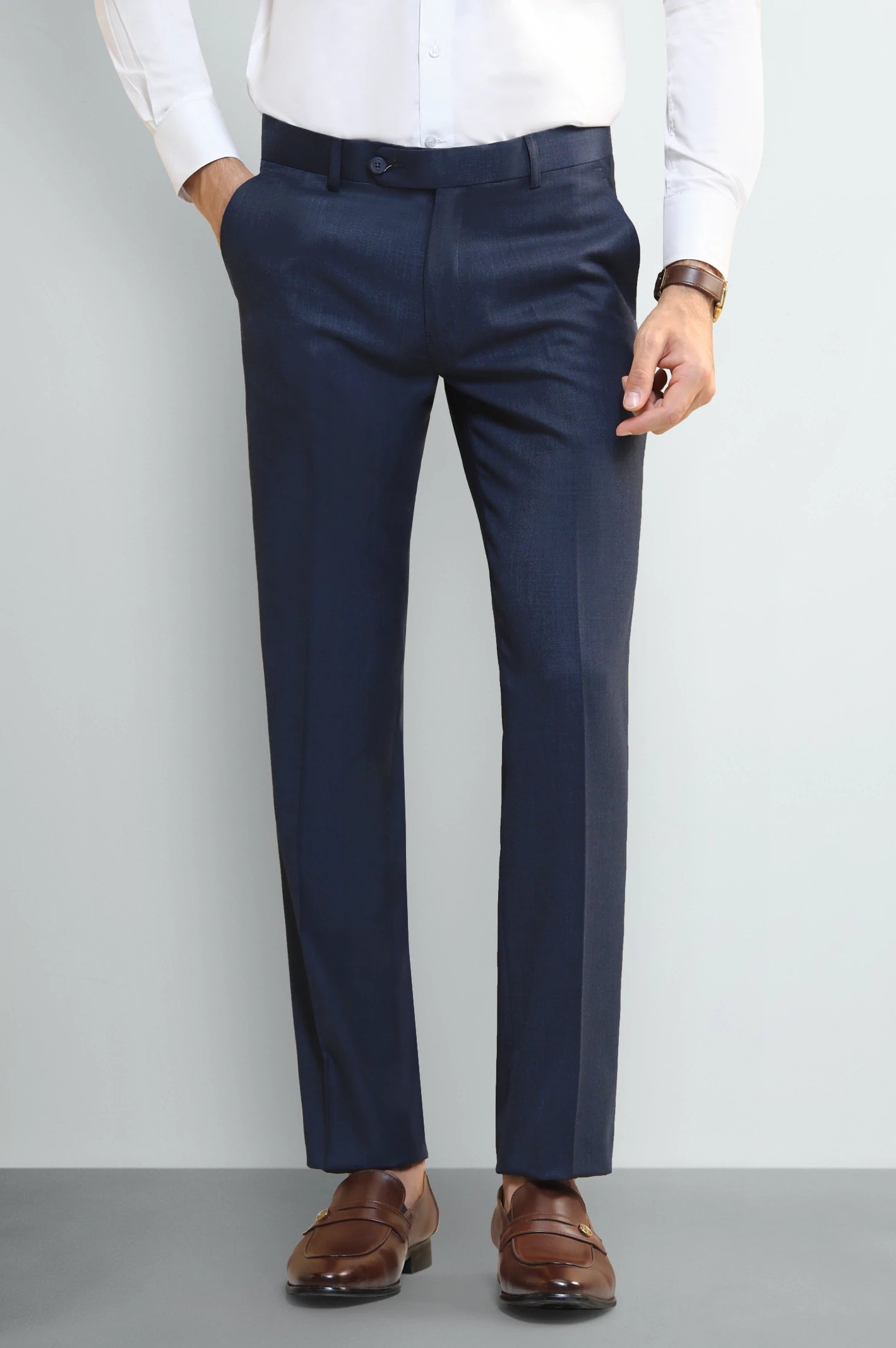 Blue Smart Fit Formal Trouser