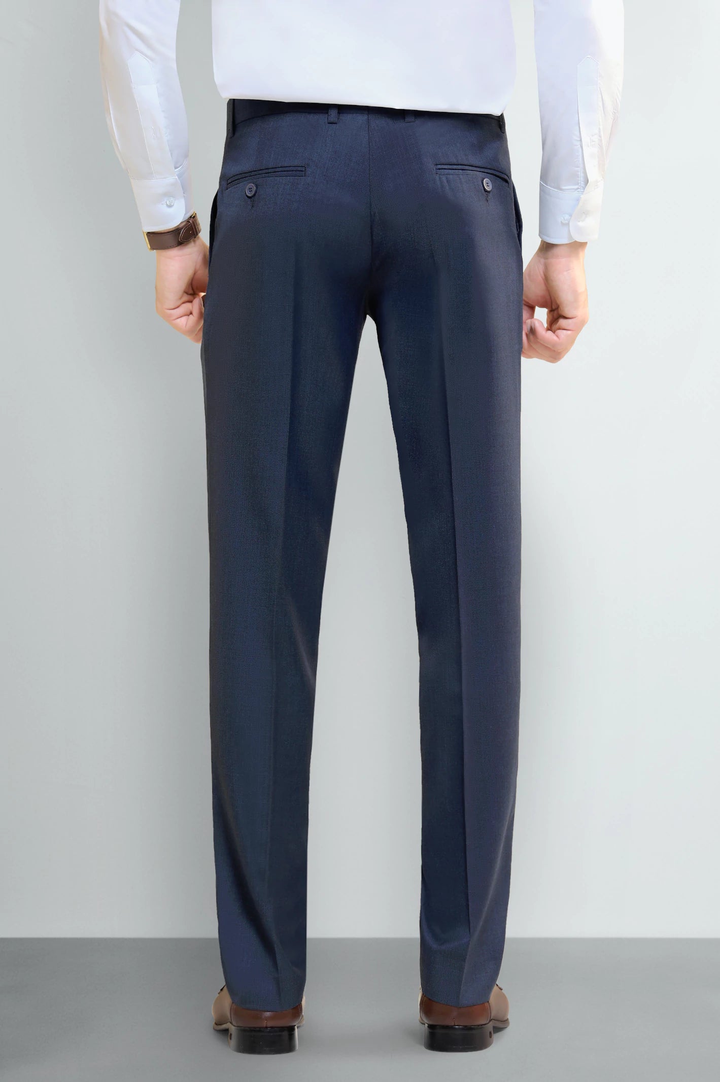 Blue Smart Fit Formal Trouser - Image 3