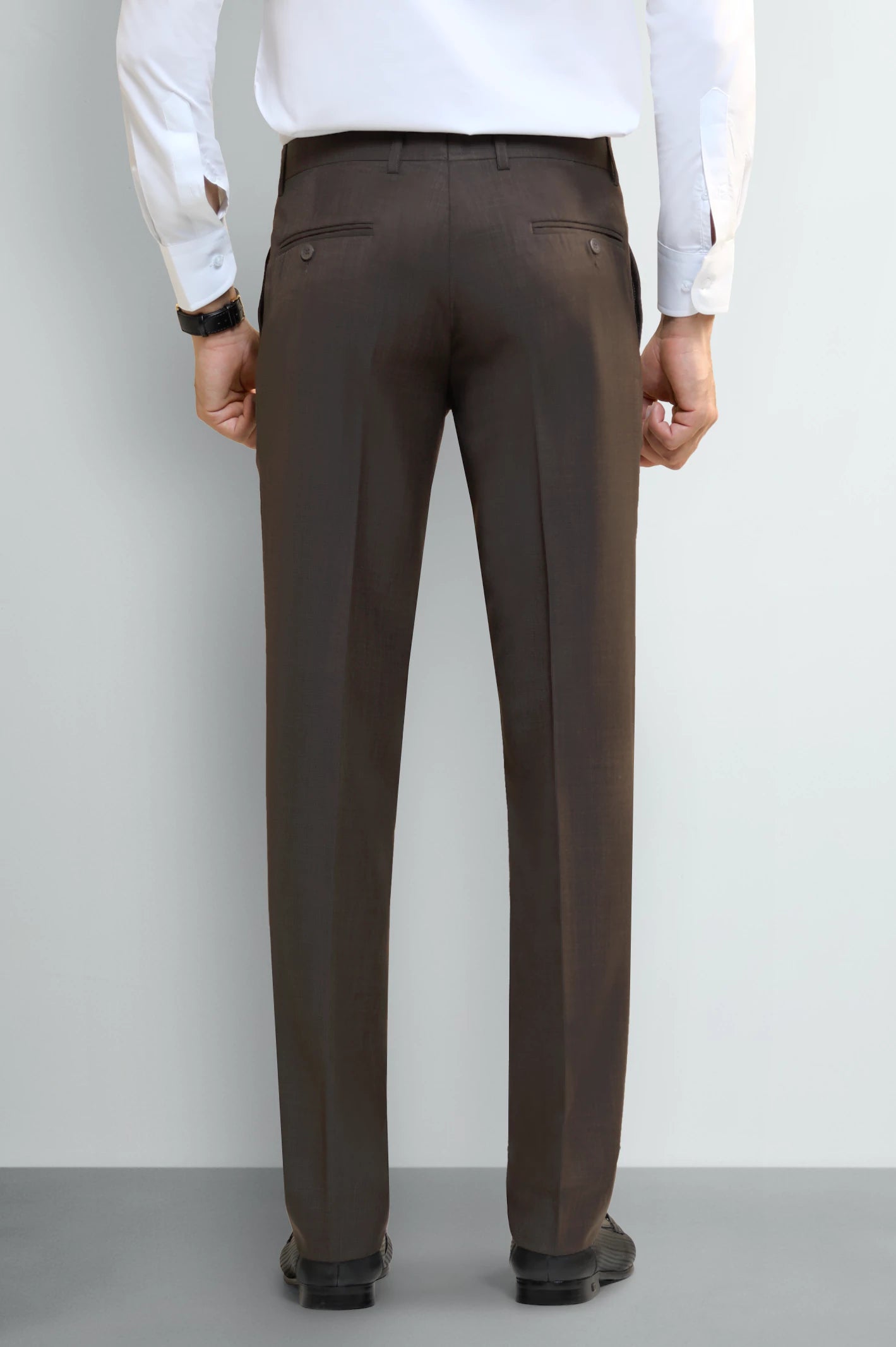 Brown Smart Fit Formal Trouser - Image 3