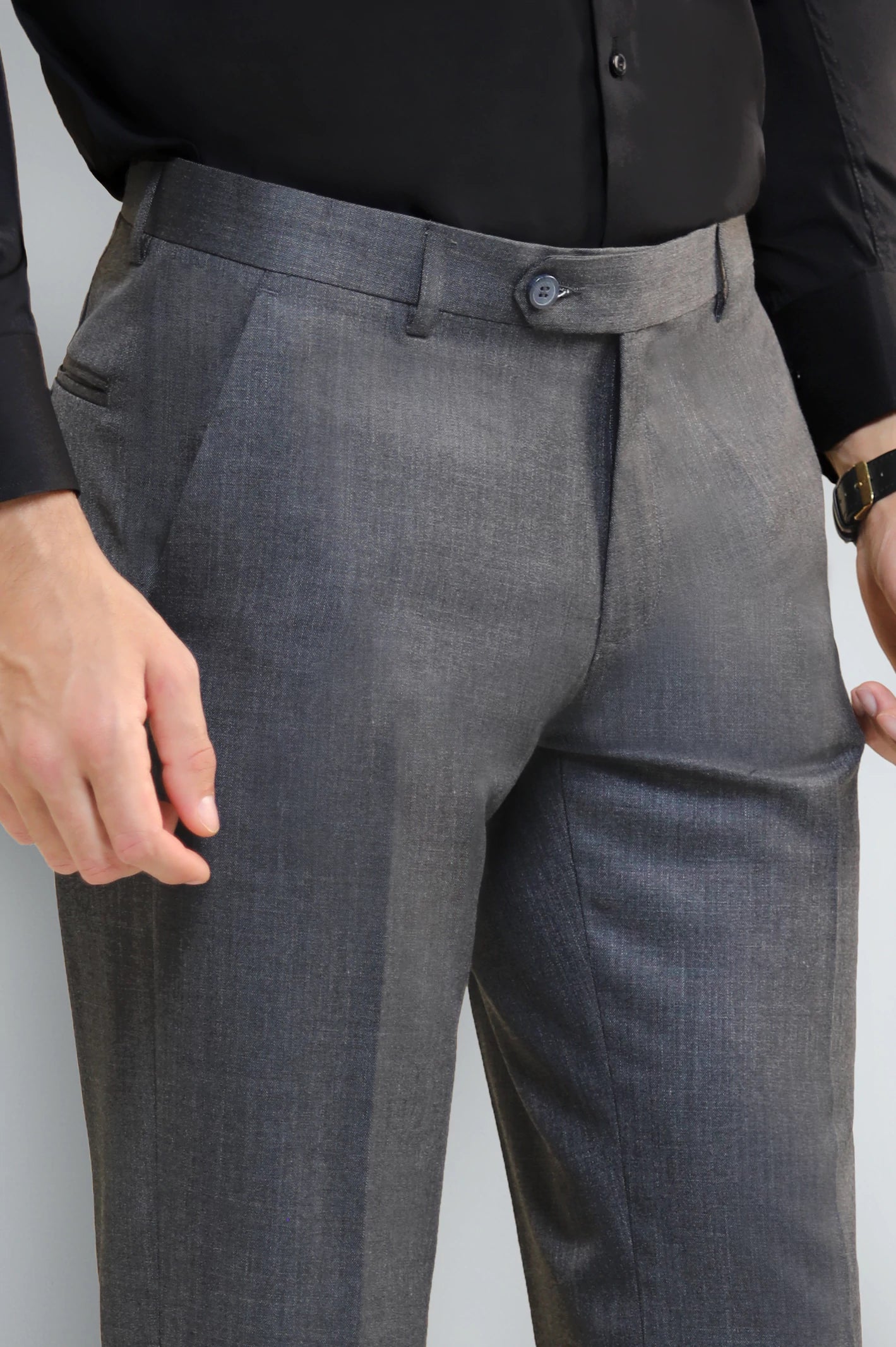 Grey Smart Fit Formal Trouser - Image 2