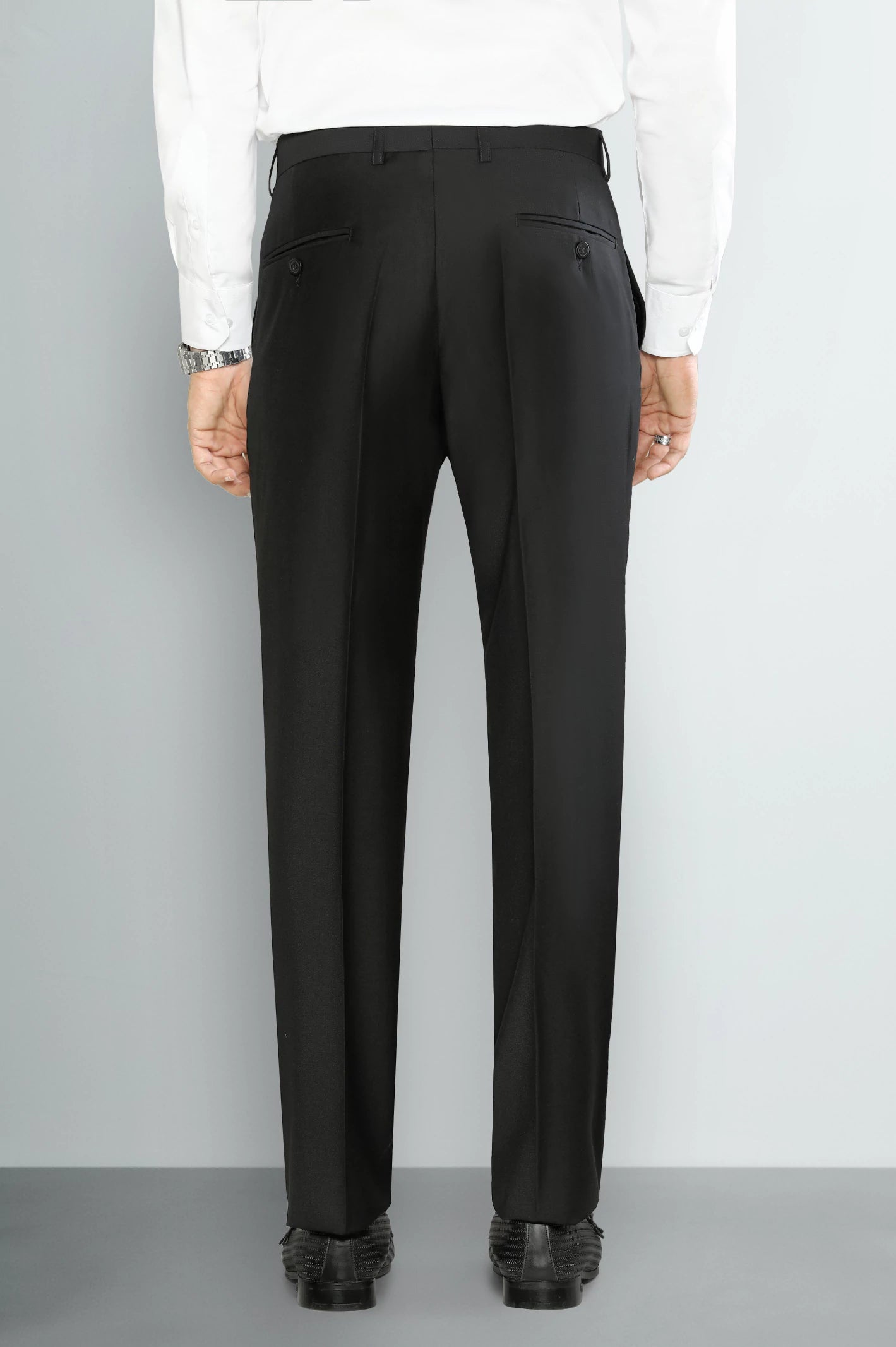 Black Regular Fit Formal Trouser - Image 3