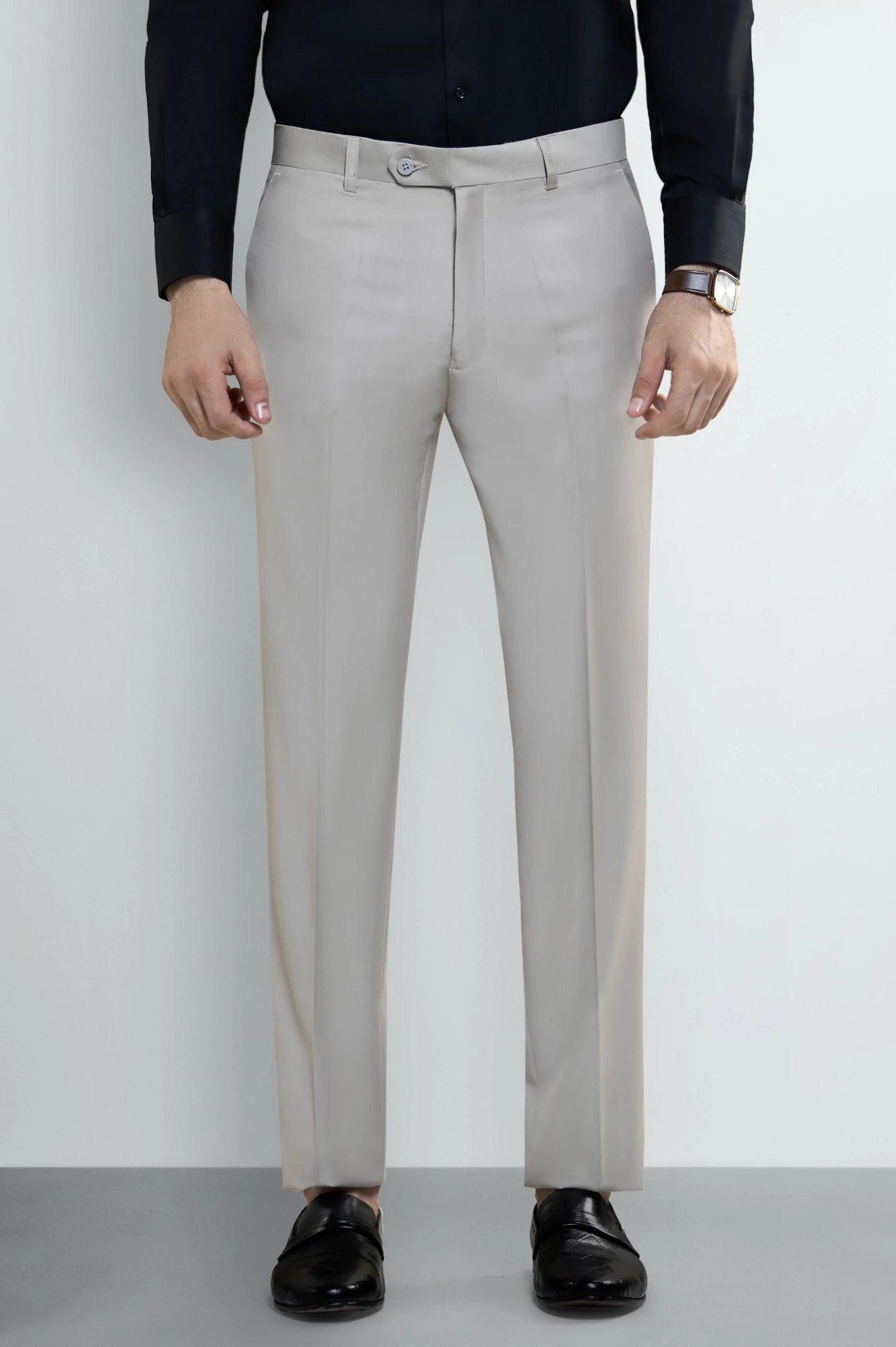 Beige Smart Fit Formal Trouser