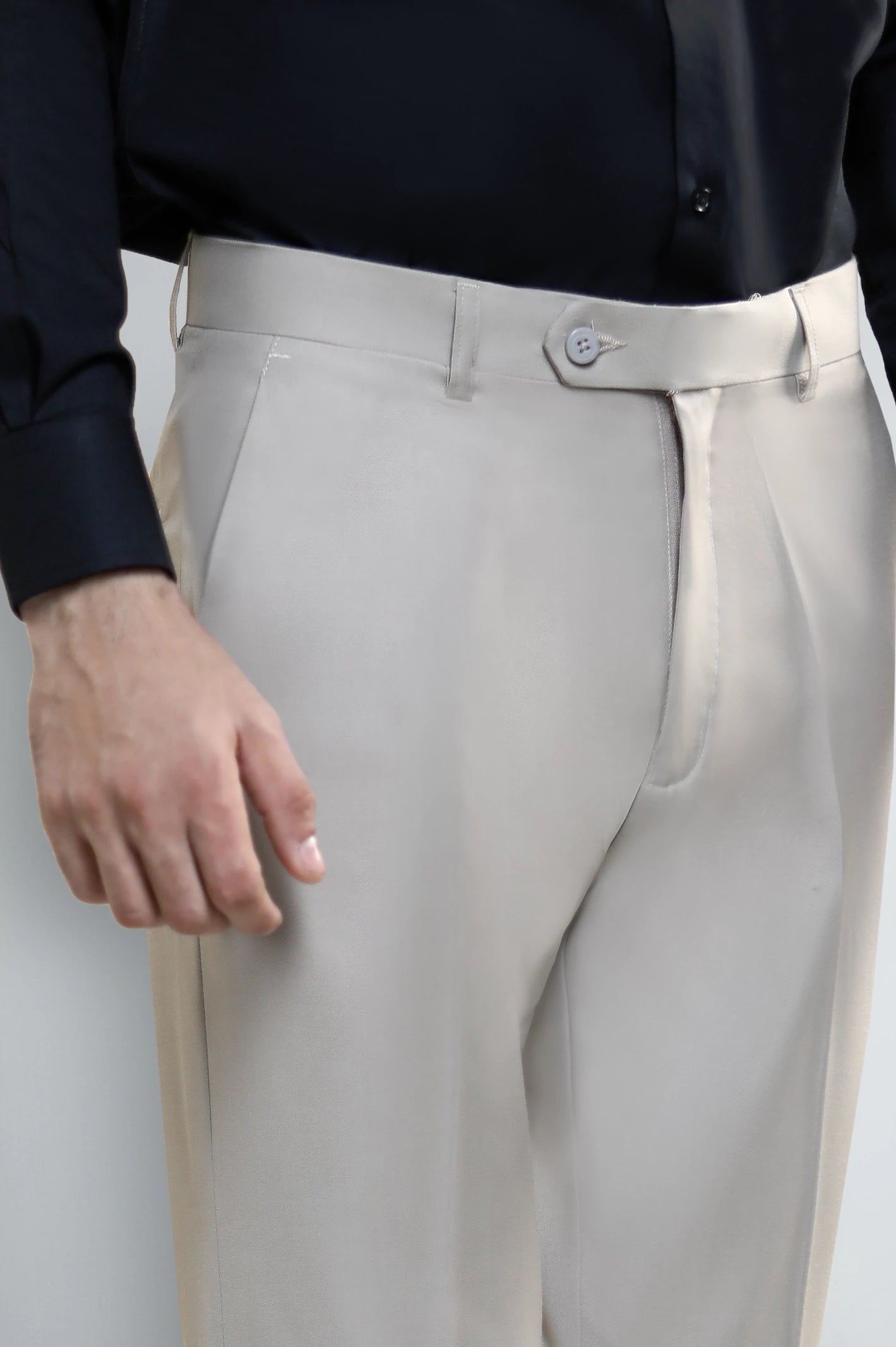 Beige Smart Fit Formal Trouser - Image 2