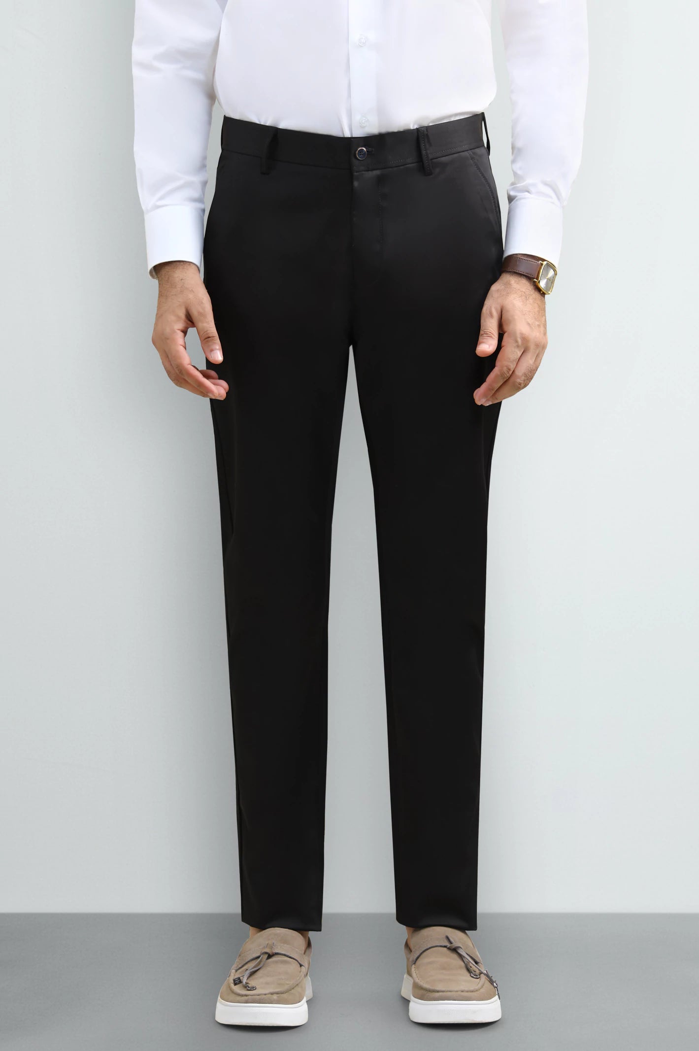 Black Smart Fit Cotton Chino