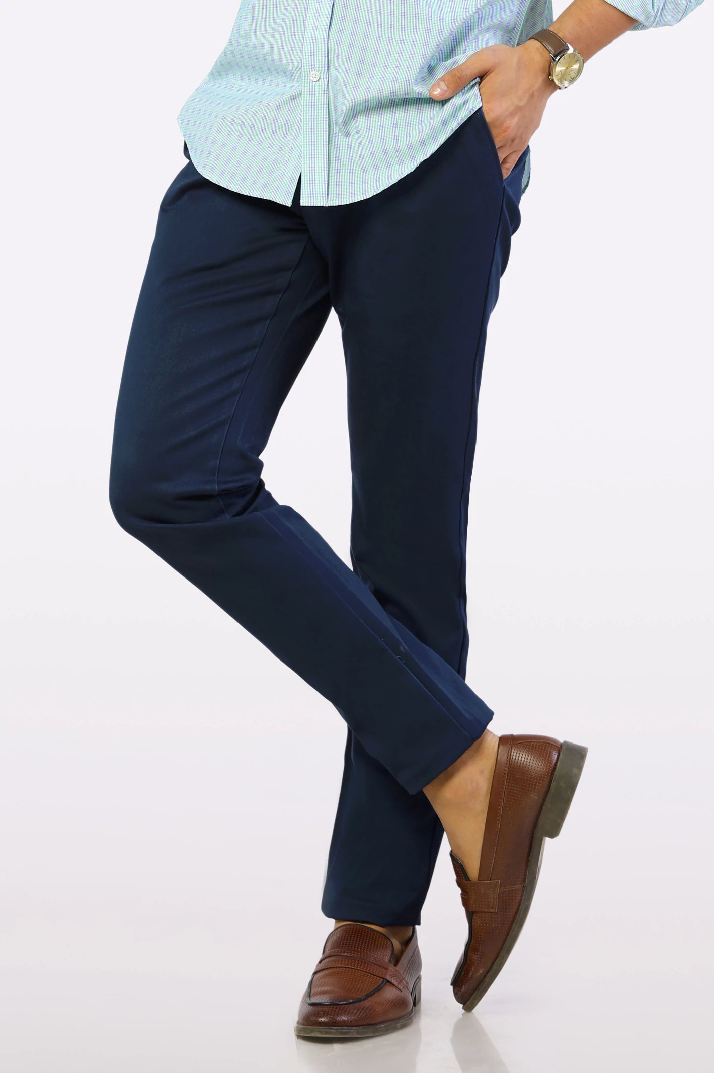 Navy Blue Smart Fit Cotton Chino - Image 3