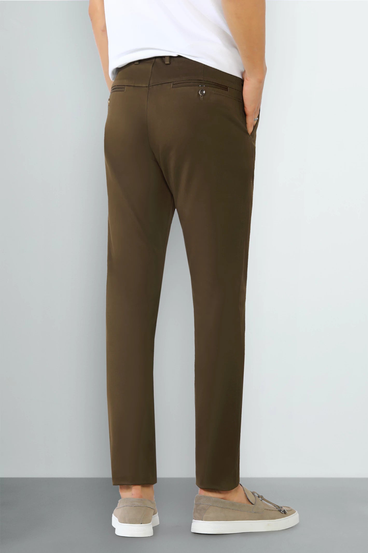Dark Brown Smart Fit Cotton Chino - Image 3