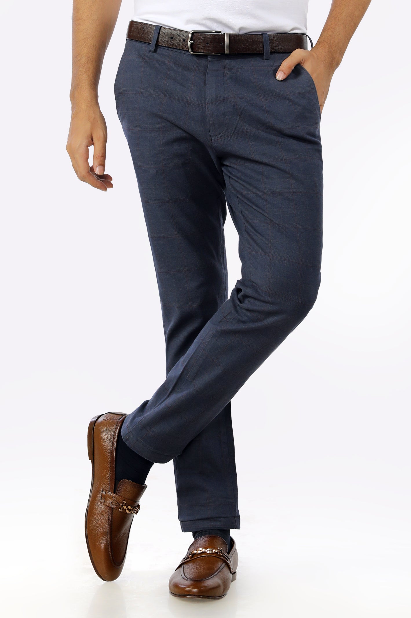 Navy Blue Smart Fit Cotton Chino - Image 3