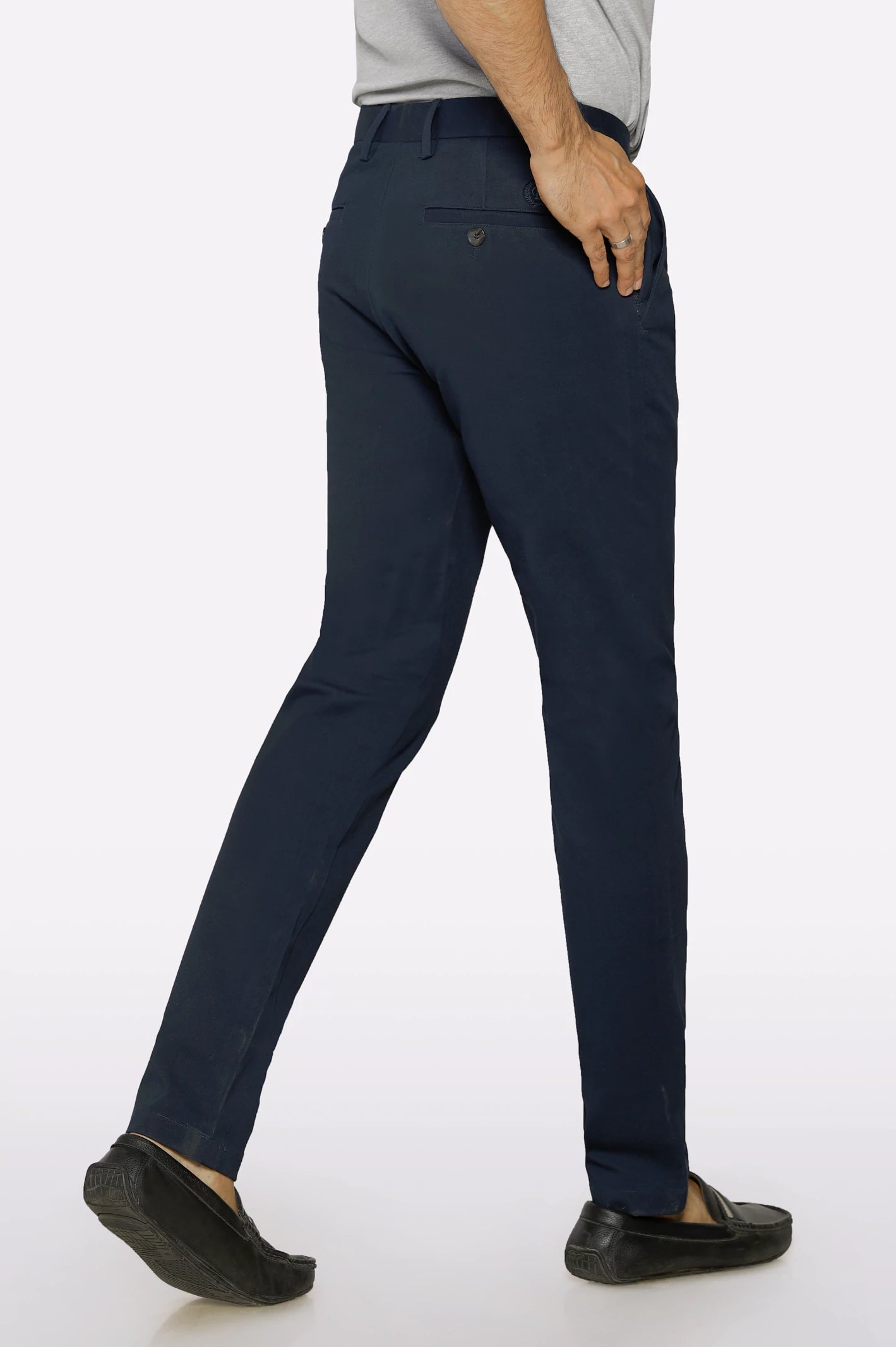 Navy Blue Smart Fit Cotton Chino - Image 3