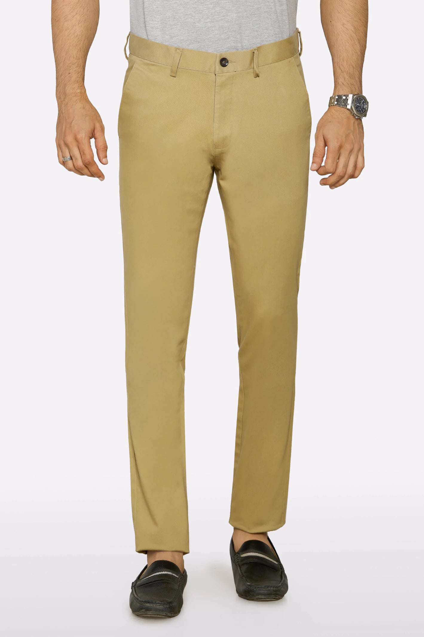 Khaki Smart Fit Cotton Chino