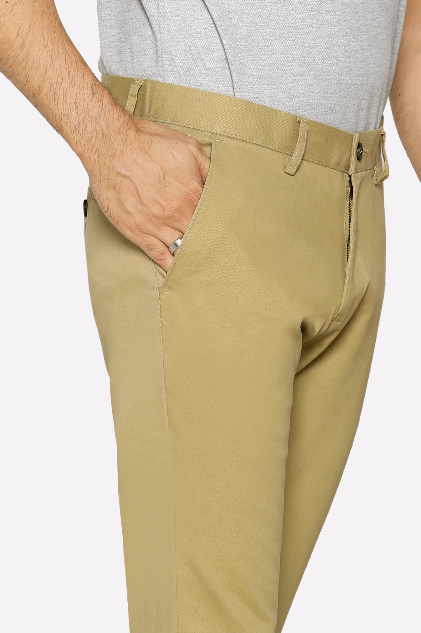 Khaki Smart Fit Cotton Chino - Image 2